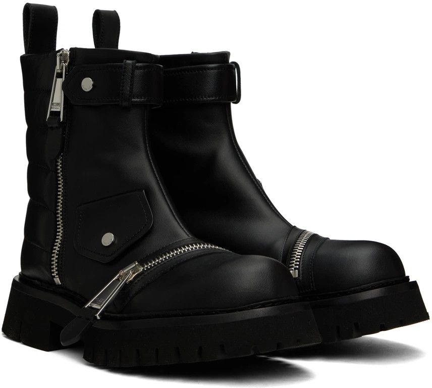 Moschino o1y0225 Zipper Ankle Boots in Black Size US 7 / EU 40 - 3 Thumbnail