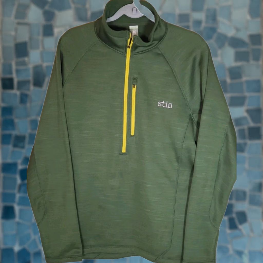 Vintage Stio Gannett Peak Fleece Half Zip Pullover Green Heather 2247 Men's XL Size US XL / EU 56 / 4 - 1 Thumbnail