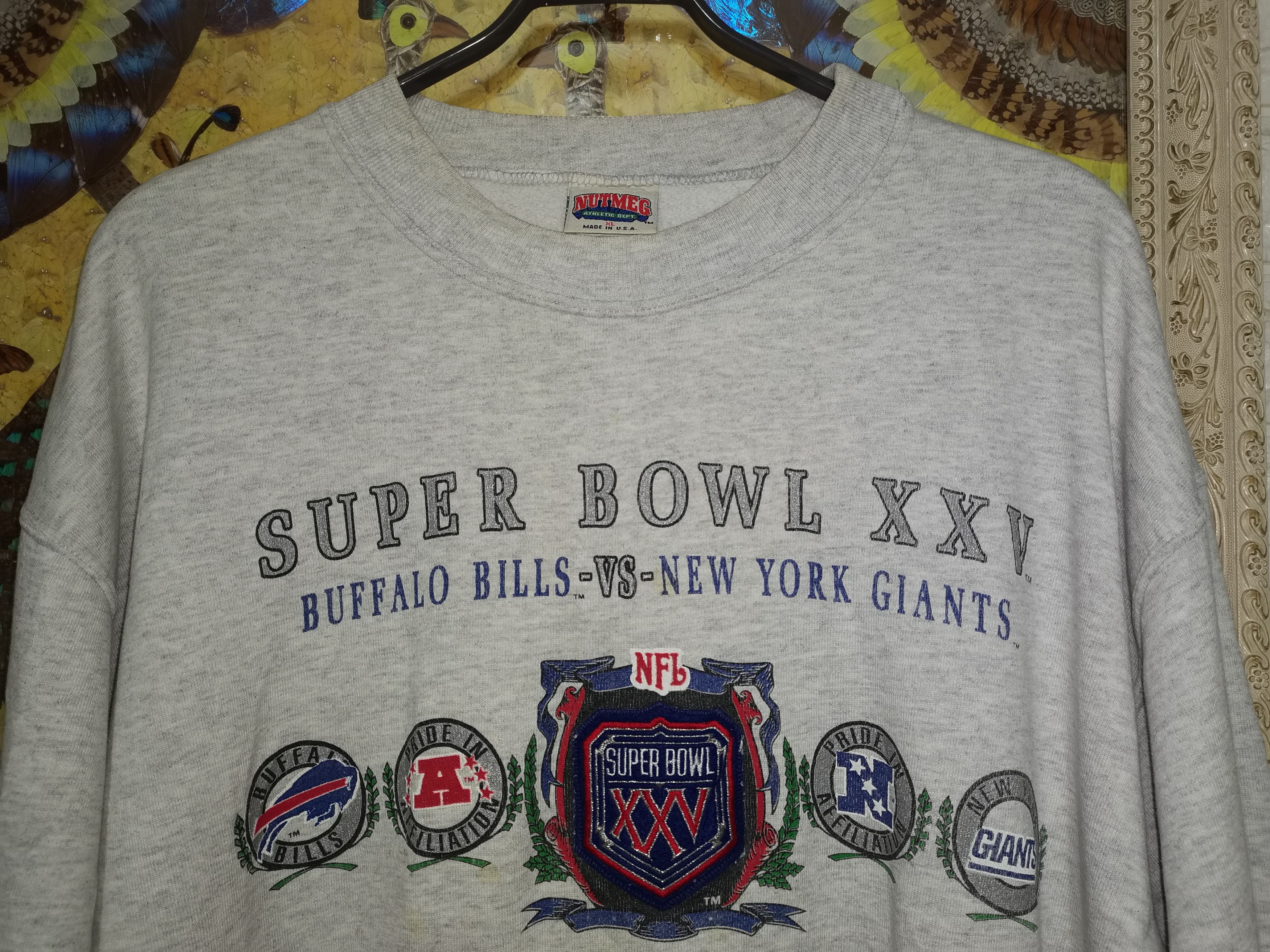 NFL × Vintage Superbowl 25 silver anniversary game 90s vintage sweatshirt Size US XL / EU 56 / 4 - 3 Thumbnail