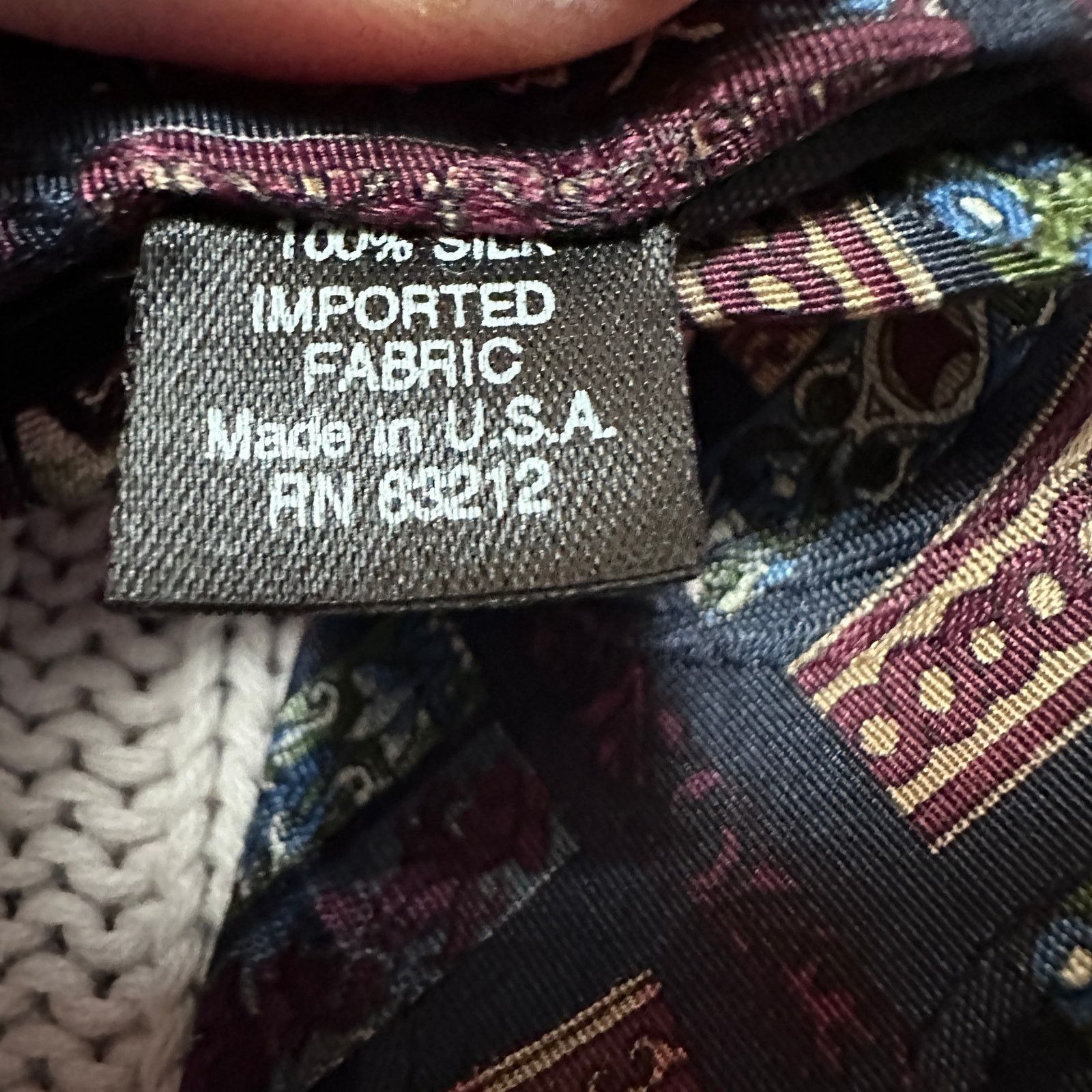 Vintage Vintage R. Juliano navy patterned silk men's tie Made in USA Size ONE SIZE - 4 Thumbnail