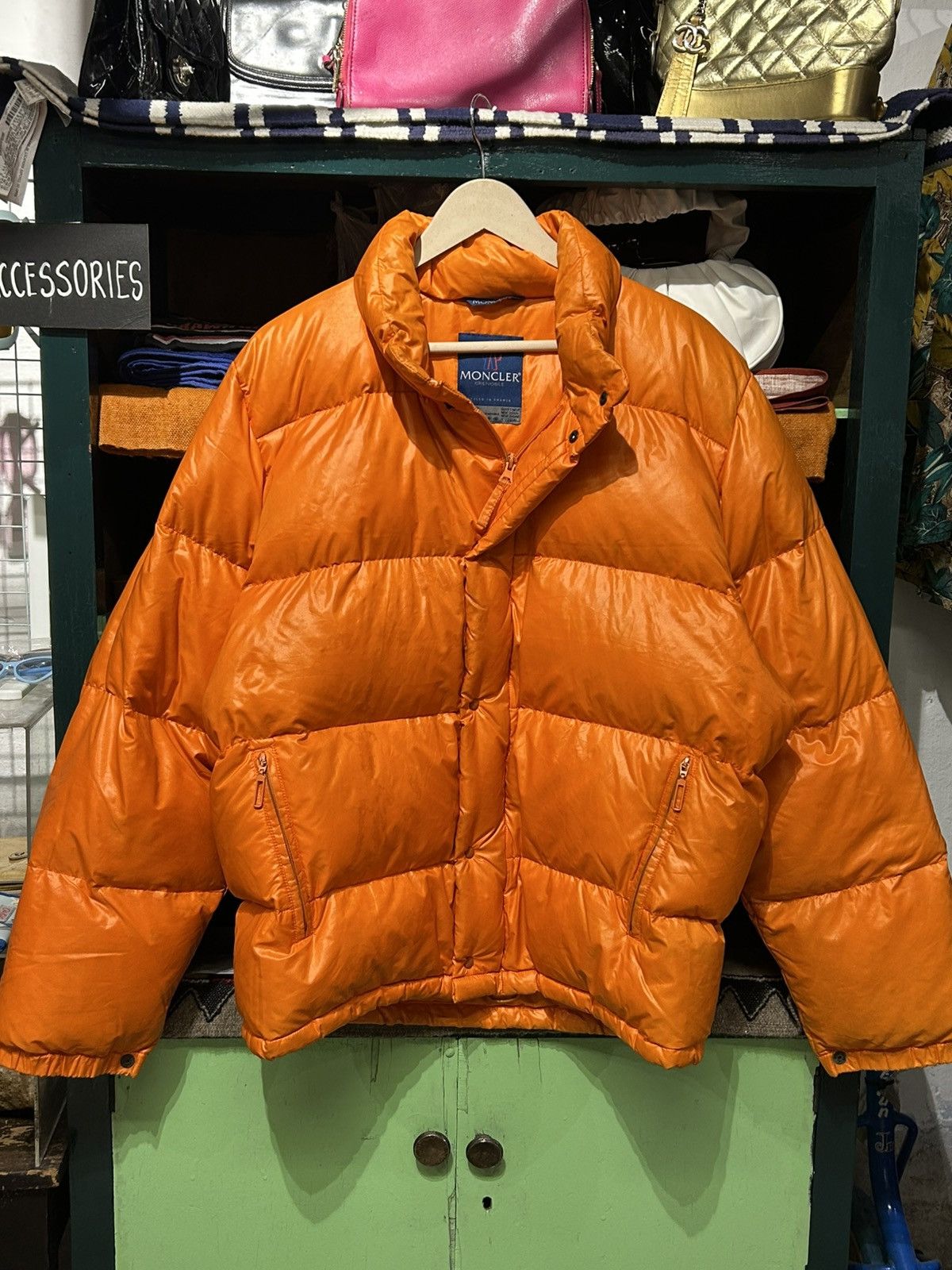 Moncler Grenoble Moncler Grenoble Orange Synthetic Puffer Jacket Size US L / EU 52-54 / 3 - 3 Thumbnail