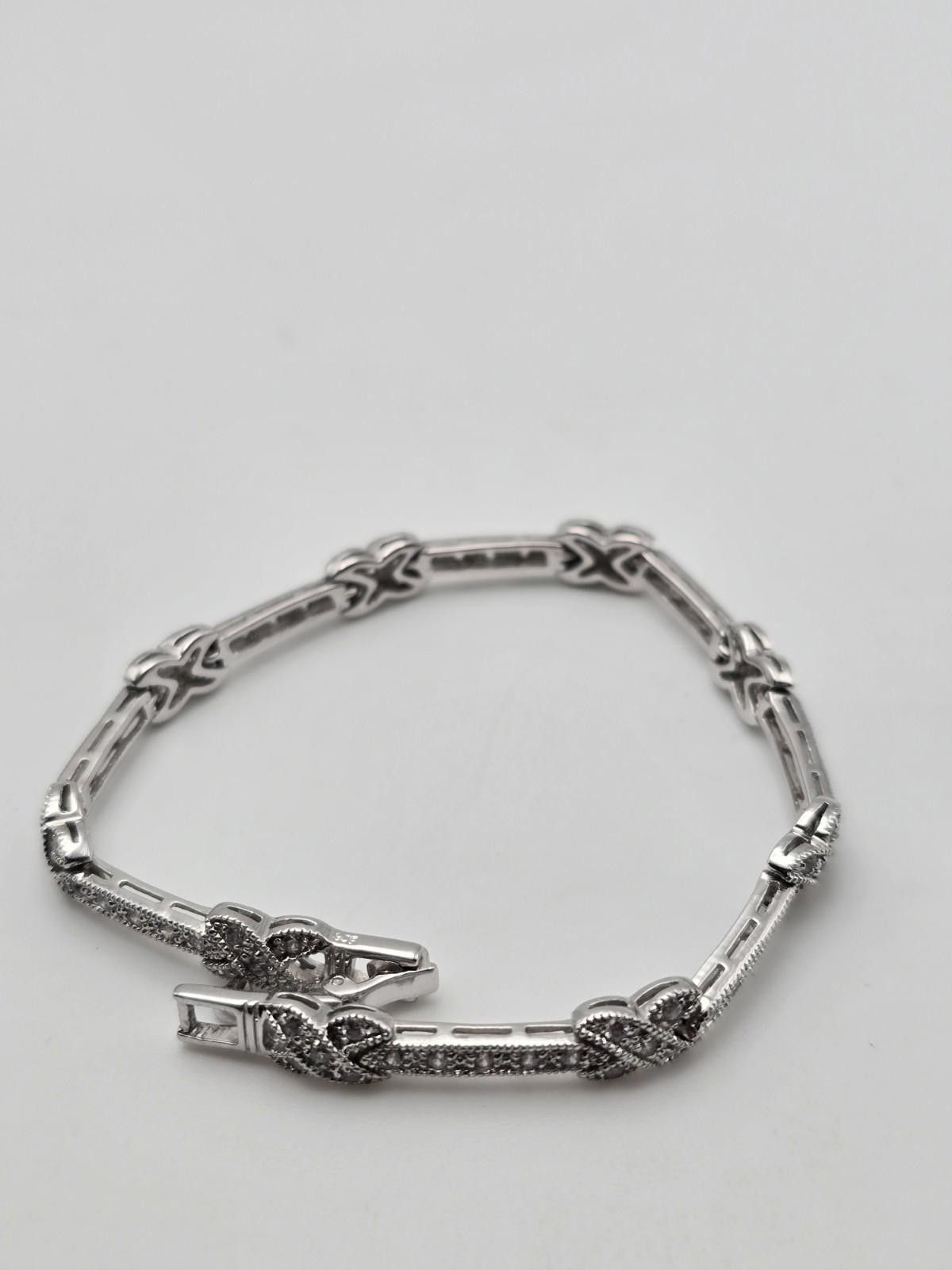 Other ATI Sterling Silver CZ Bracelet 7"Infinity Knot Link Design Size ONE SIZE - 6 Thumbnail