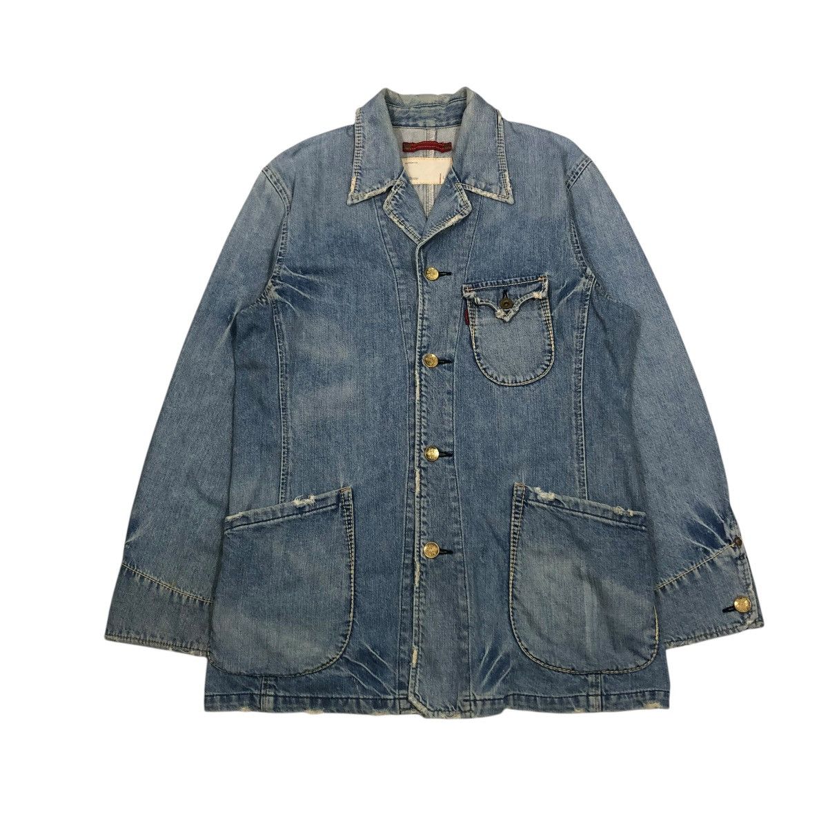 Levi's 🔥VINTAGE CHORE WORKER DENIM JACKET LEVI’S REDLOOP Size US L / EU 52-54 / 3 - 1 Thumbnail