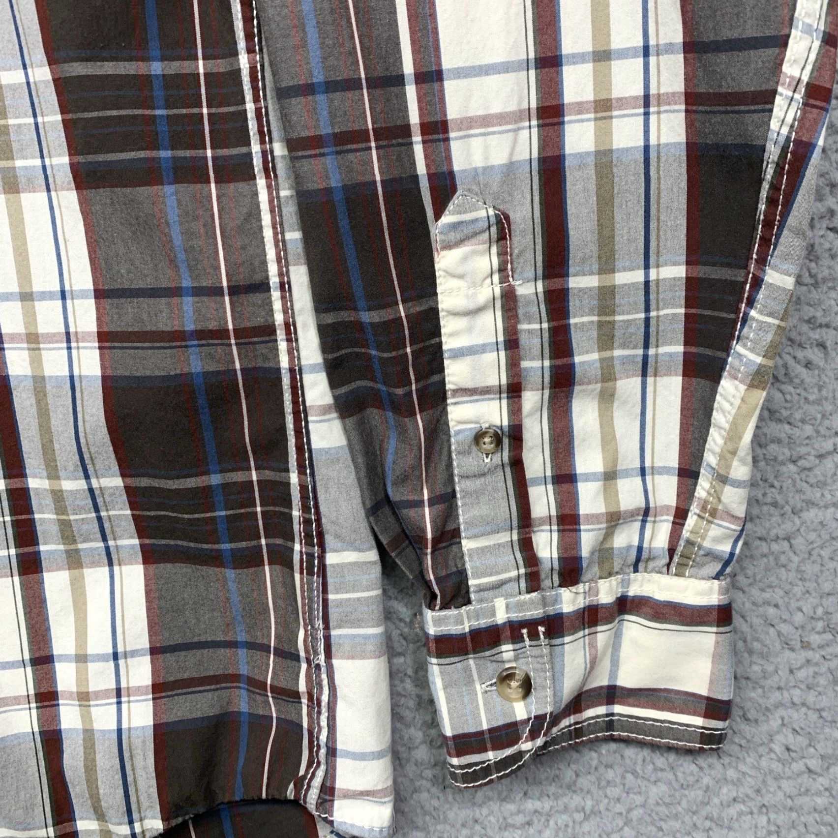 Vintage Ruff Hewn Men's Long Sleeve Shirt Button-Down Brown/Cream Plaid Size Large Size US L / EU 52-54 / 3 - 7 Thumbnail