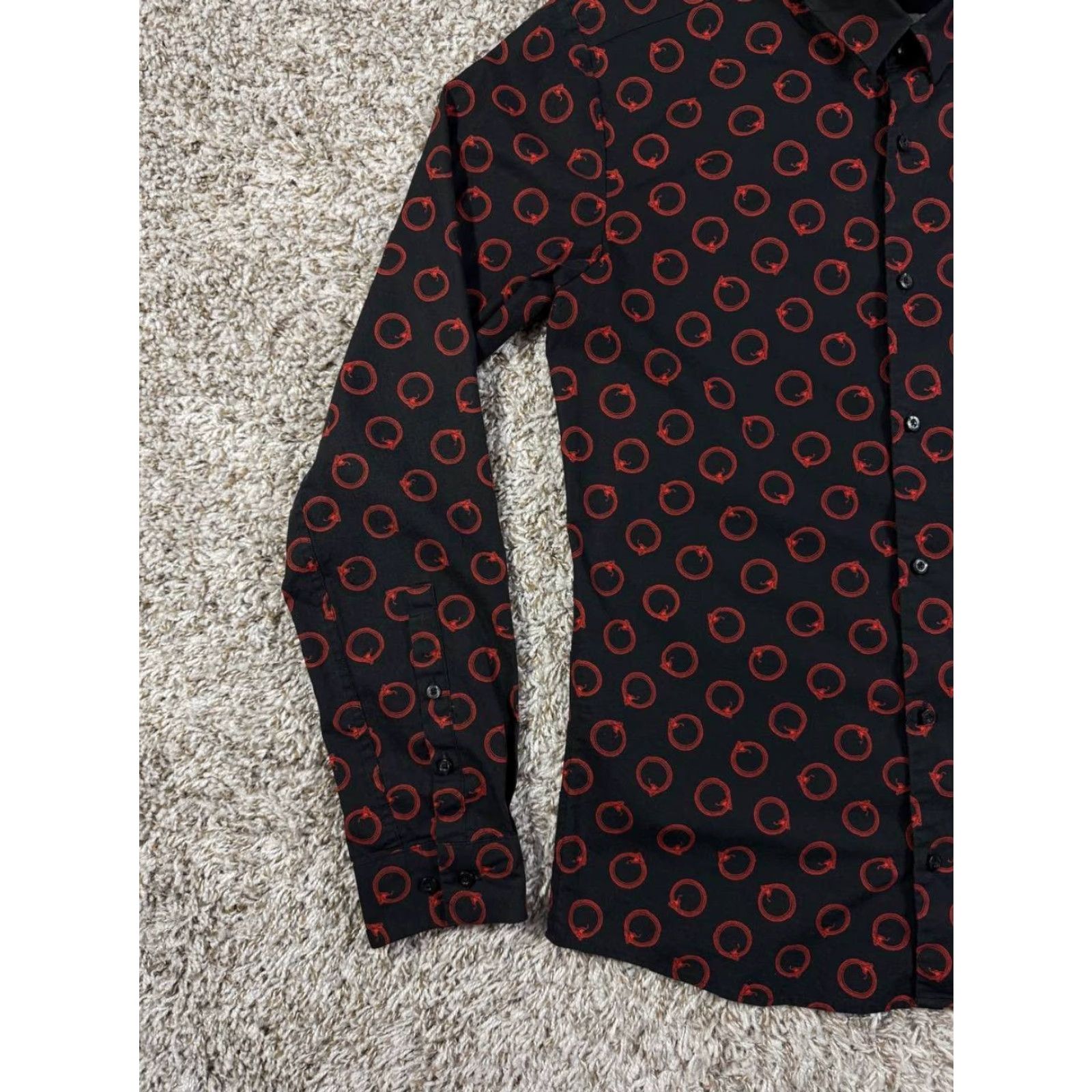 Hugo Boss HUGO BOSS Shirt Men Extra-Slim Long Sleeve Black Button-Up Small Size US S / EU 44-46 / 1 - 4 Thumbnail