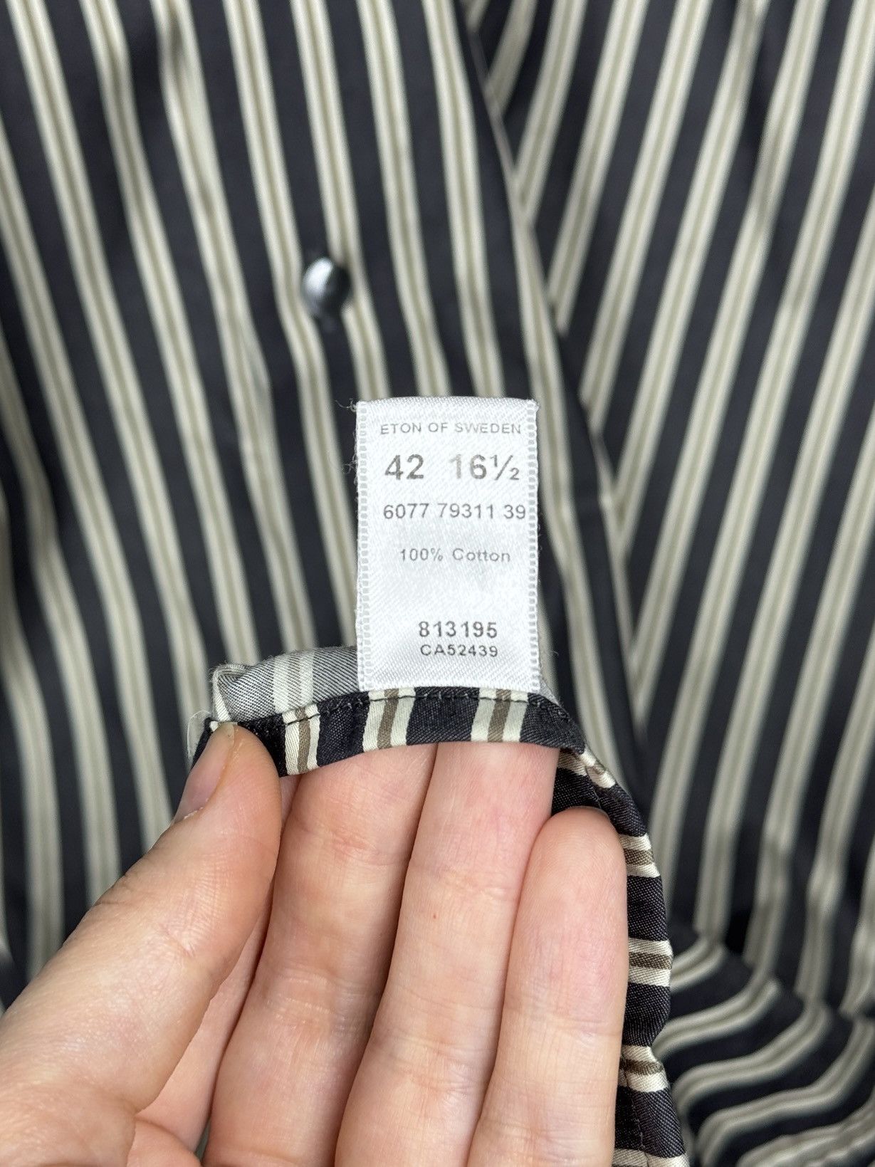 Eton ETON Ganghster 1928 Contemporary Fit pinstripe shirt 16.5 Size US L / EU 52-54 / 3 - 9 Thumbnail