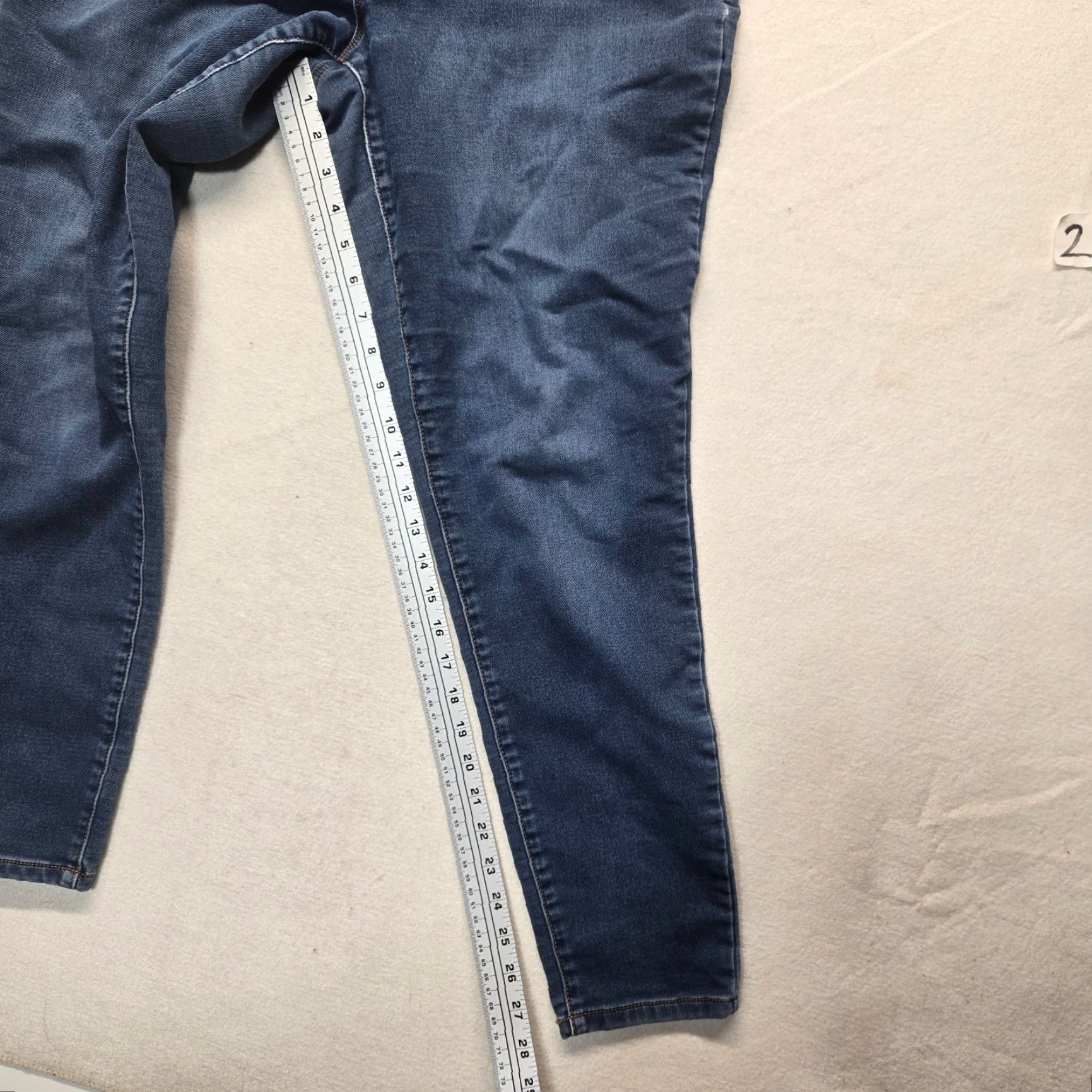 Vintage Maurices Jeans Blue Mid Rise Slim Stretch Distressed Denim Preppy Womens L Large Regular Size 36" / US 14 / IT 50 - 7 Thumbnail