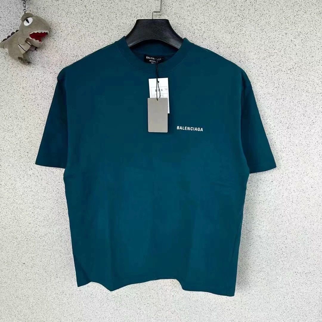 Balenciaga Balenciaga Lake Green Embroidered Front and Rear Logo Short Sleeve Size US S / EU 44-46 / 1 - 1 Thumbnail