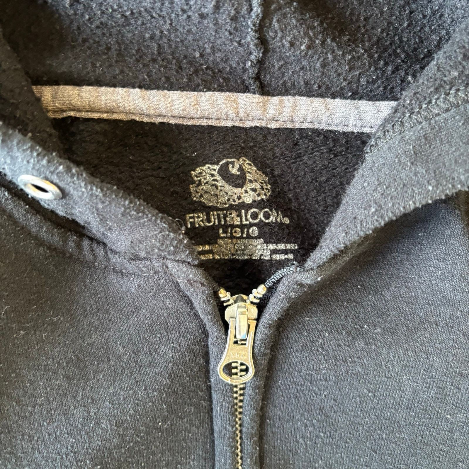 Fruit Of The Loom y2k black faded blank zip up jacket Size US L / EU 52-54 / 3 - 4 Thumbnail