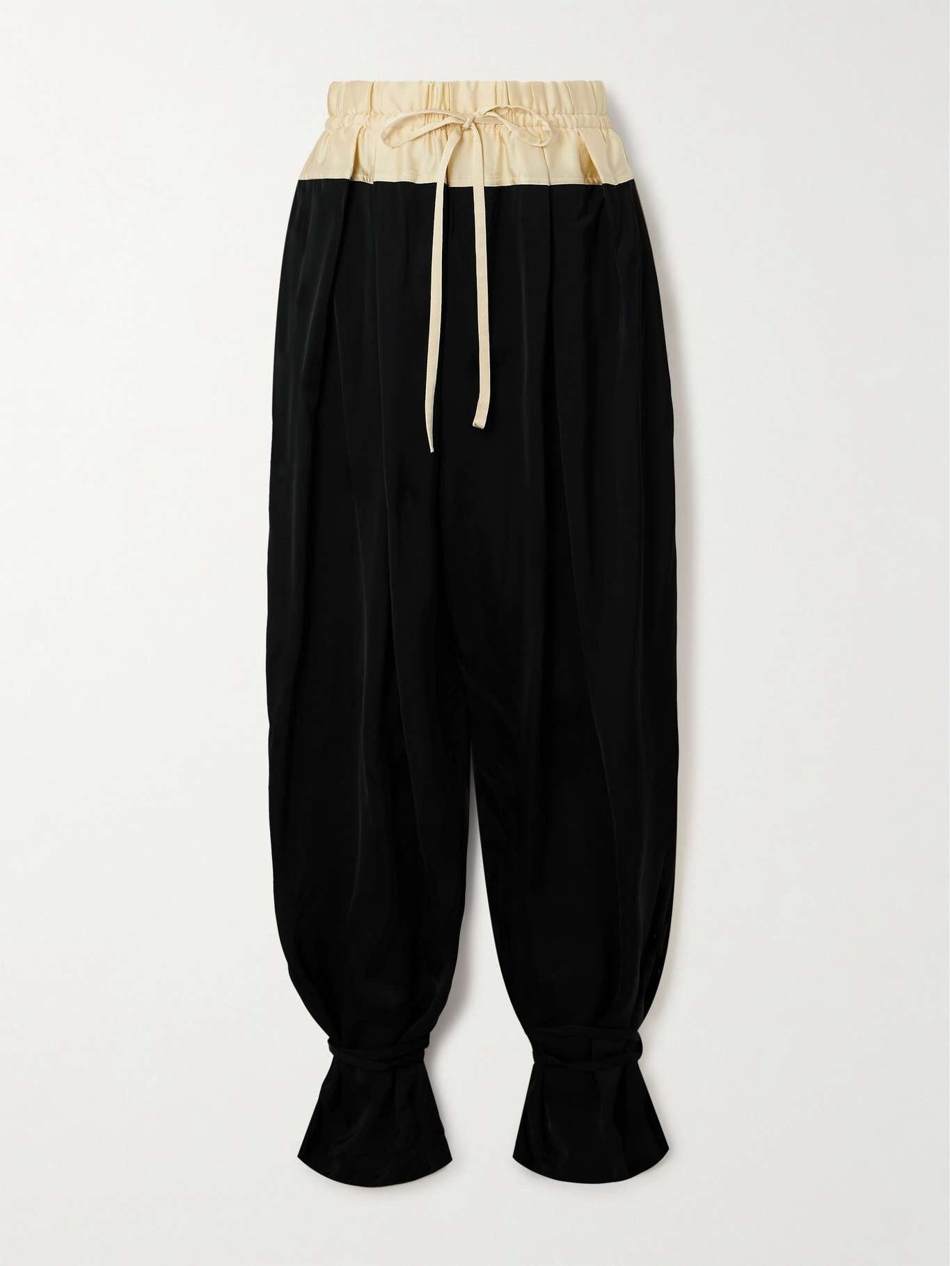 o1mt1gz0625 Satin Pants in Black/Cream