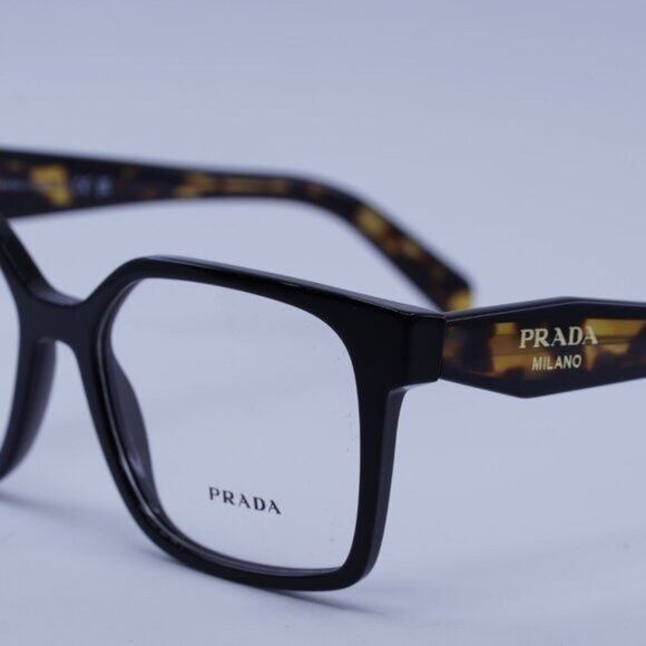 Prada Prada PRB03V 3891O1 Eyeglasses Black 52mm Square Frame Size ONE SIZE - 8 Thumbnail