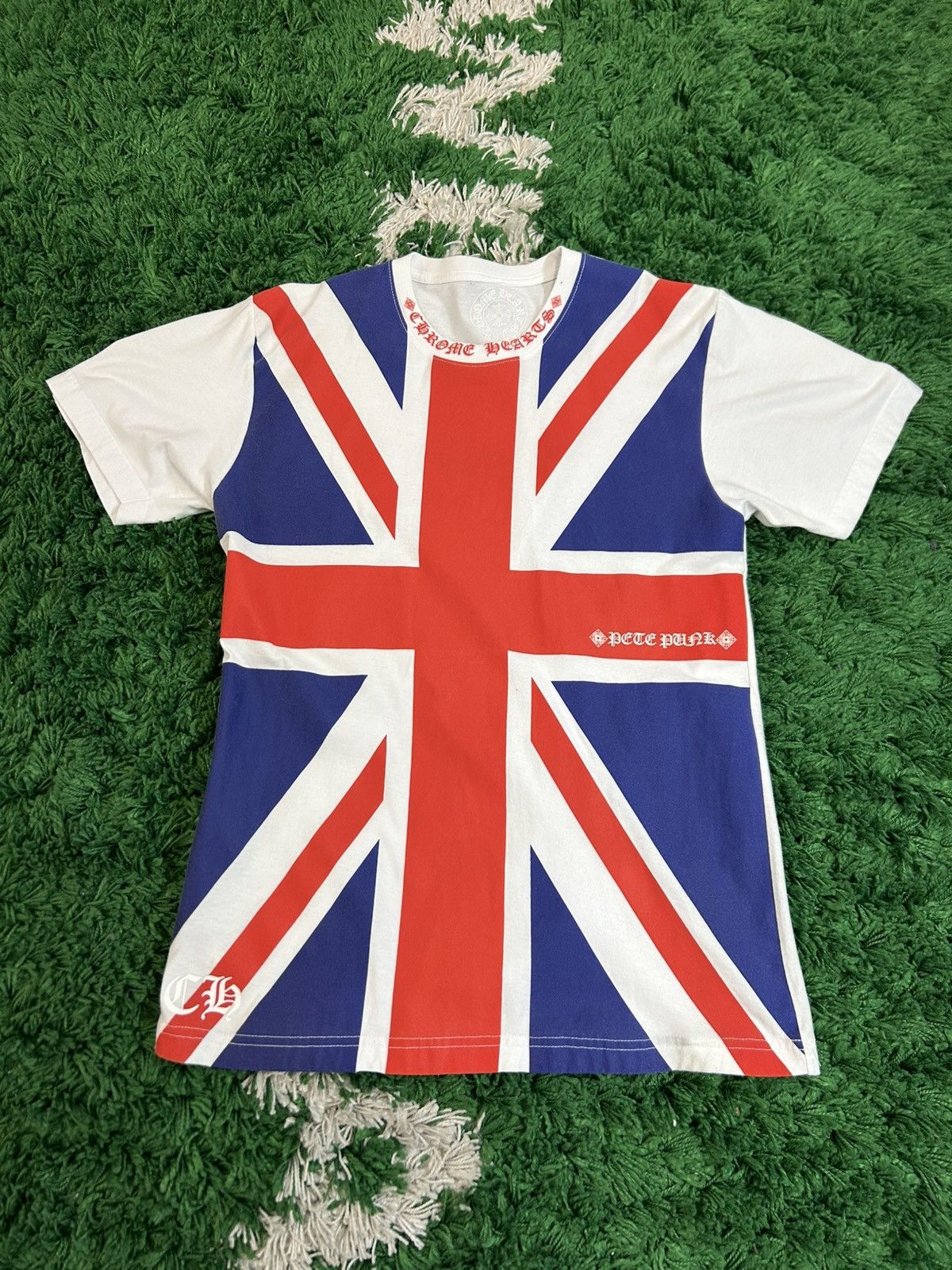 Chrome Hearts Neck Logo SS Tee ★Union Jack England Flag★ Union Jack Tee 