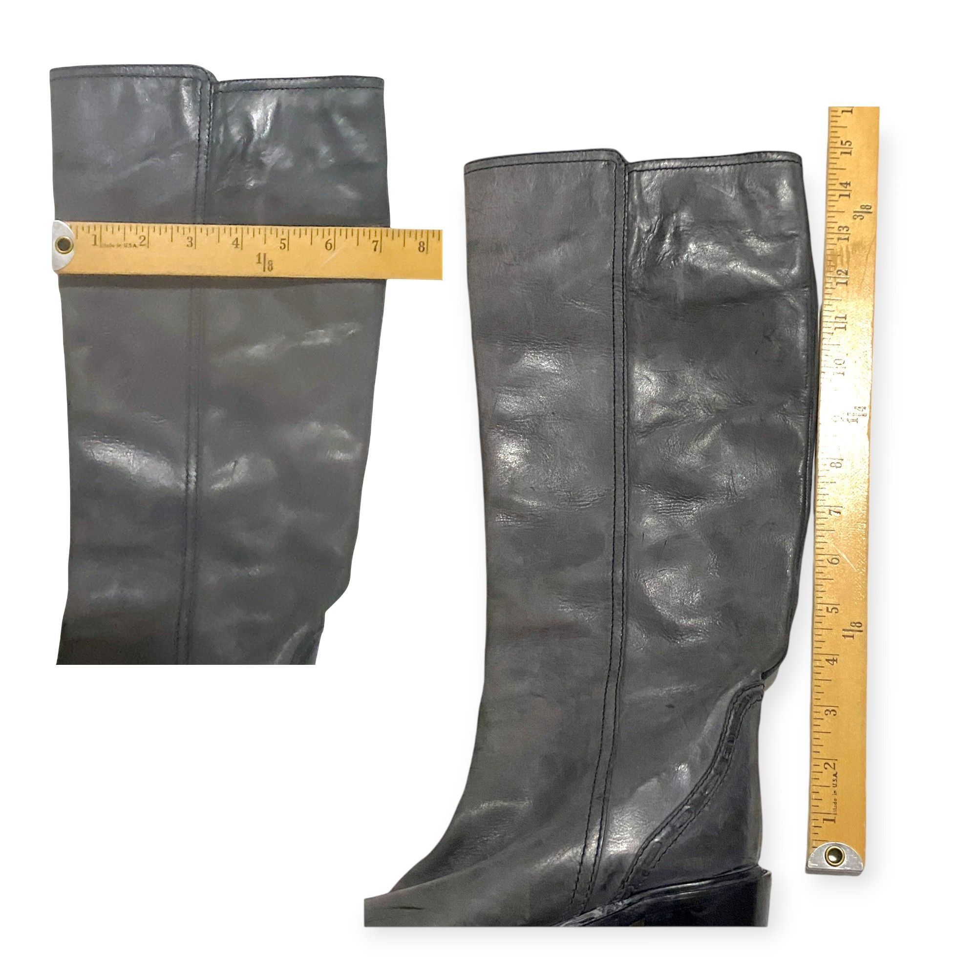 Chloe Chloé Knee High Leather Boots Grey Distressed Size 39.5 Size US 9.5 / IT 39.5 - 15 Thumbnail