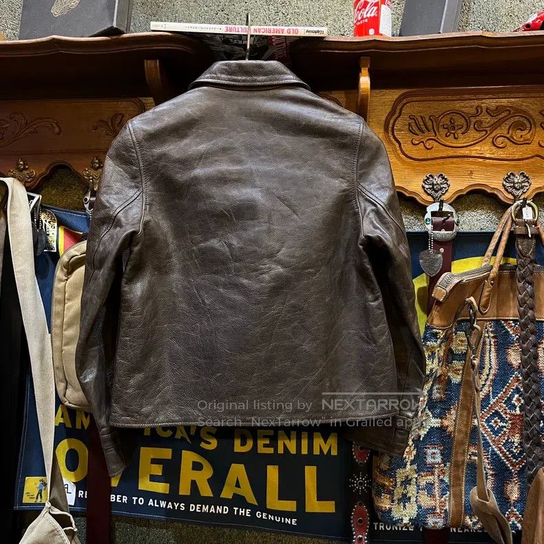 RRL Ralph Lauren RRL Ralph Lauren Thousand bird grid lined leather jacket Size US M / EU 48-50 / 2 - 2 Thumbnail