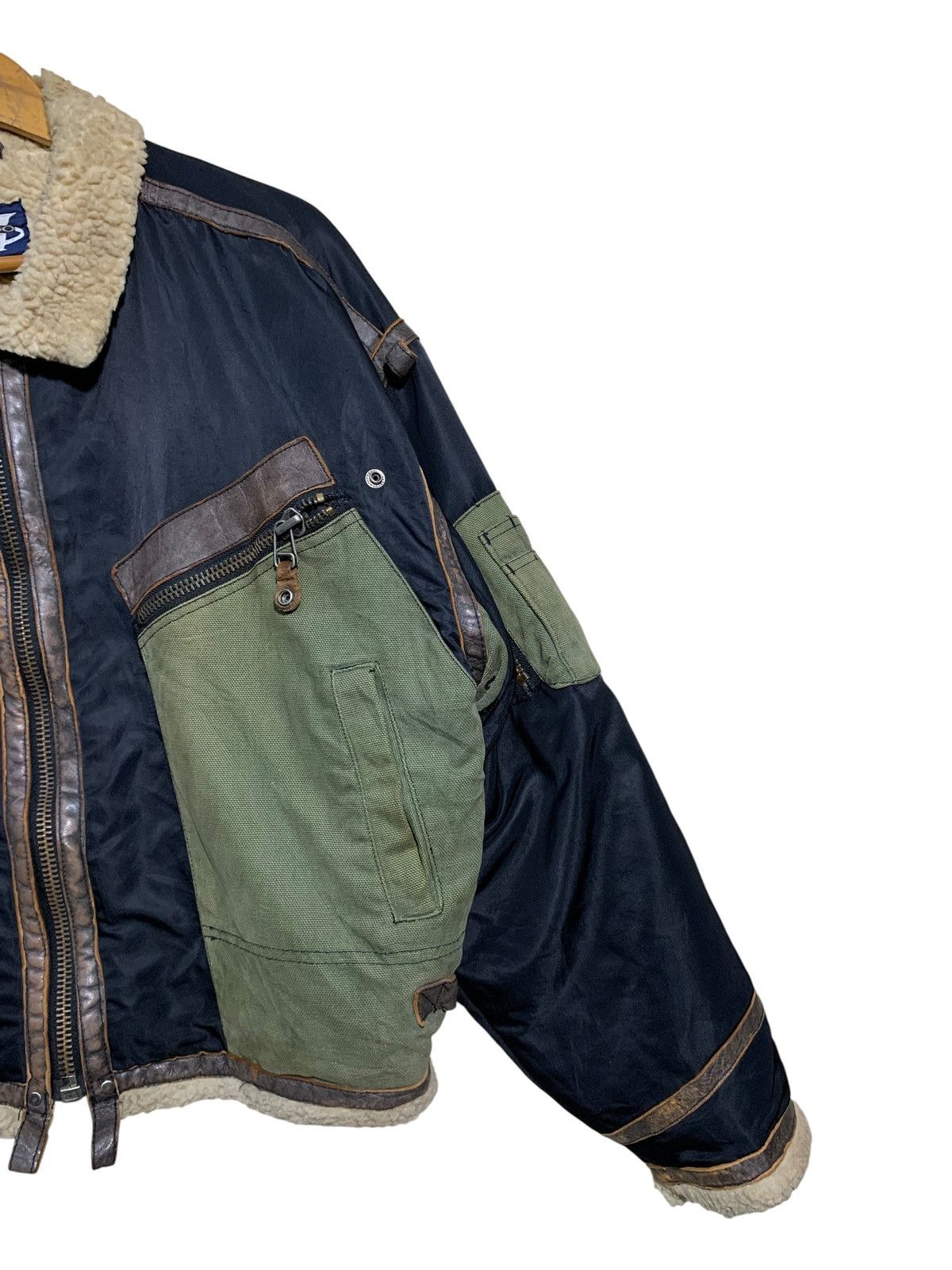 Japanese Brand 🔥VERSO SPLIT CANVAS/LEATHER SHERPA JACKETS Size US L / EU 52-54 / 3 - 3 Thumbnail