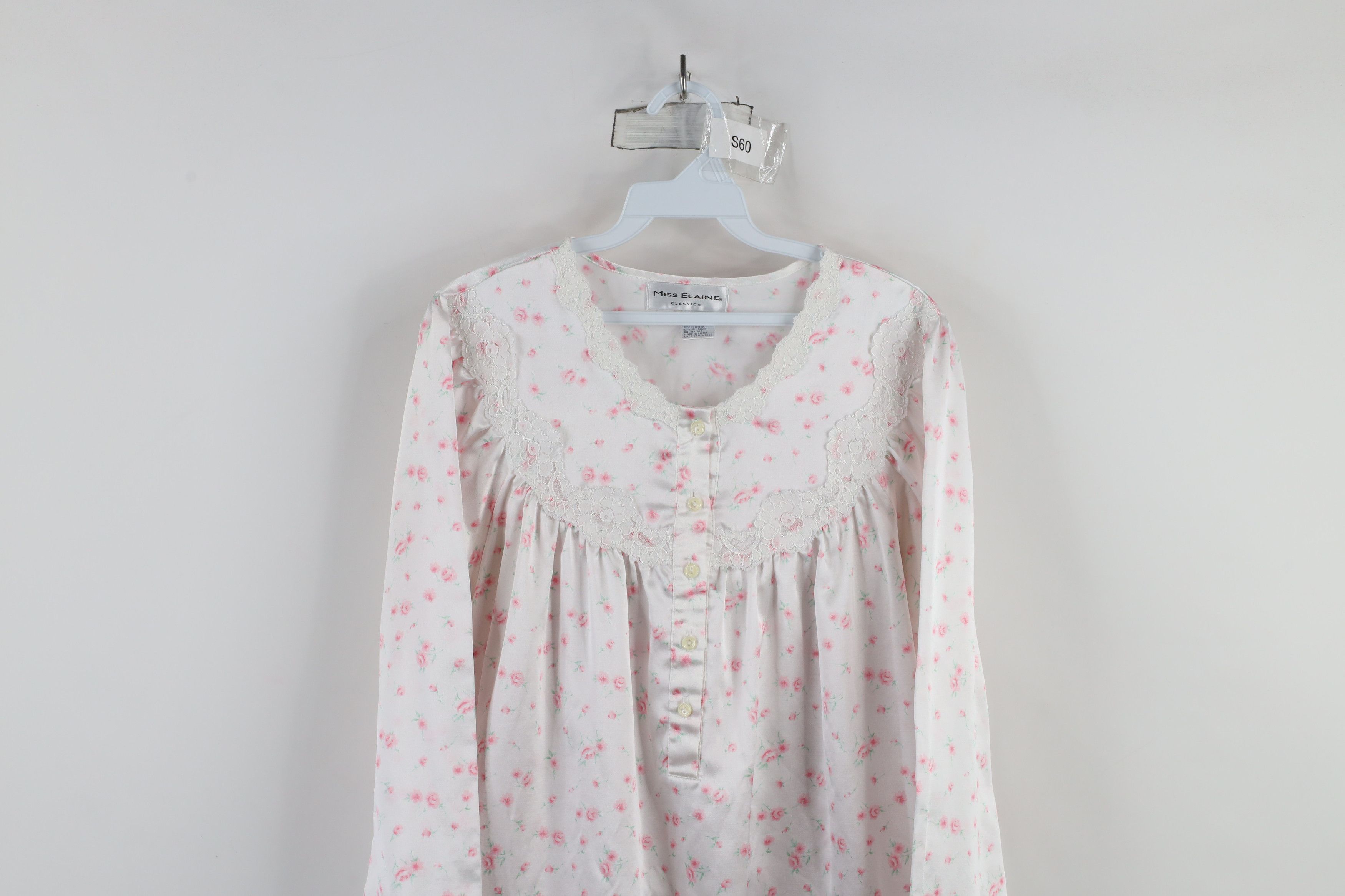 Vintage Vintage 90s Miss Elaine Lace Flower Night Gown Sleep Size M / US 6-8 / IT 42-44 - 2 Thumbnail