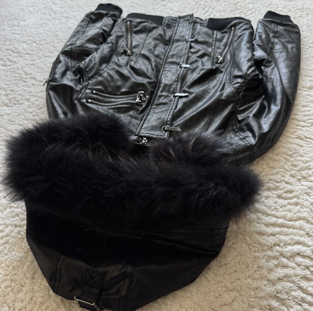 GOSTAR DE FUGA Fuga Fur Hood Clasp Closure Leather Jacket Size US S / EU 44-46 / 1 - 5 Thumbnail