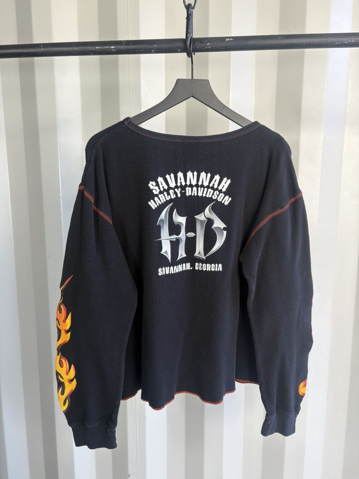 Harley Davidson Thrashed Flame Thermal Distressed Band Erd grunge WCC Faded Size US XL / EU 56 / 4 - 2 Thumbnail