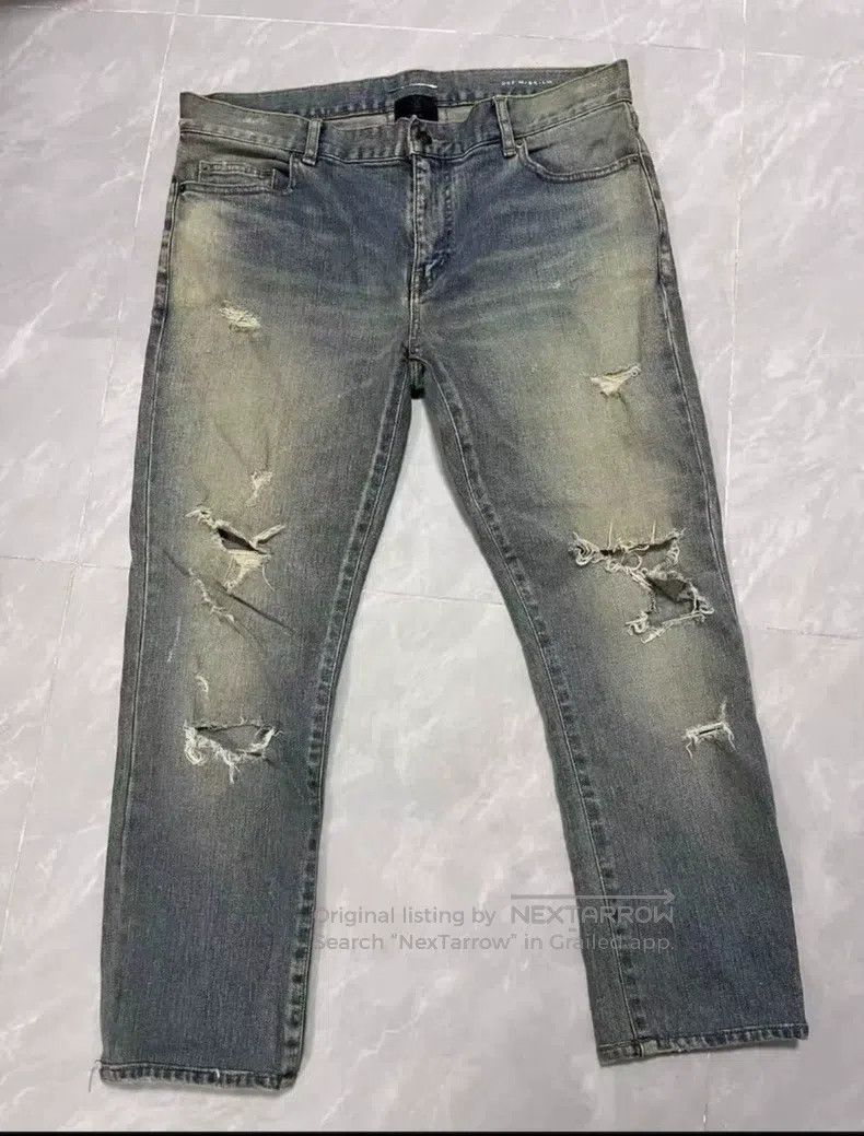 Saint Laurent Paris Saint Laurent Paris Big Destroyed Denim Jeans Size US 33 - 1 Thumbnail