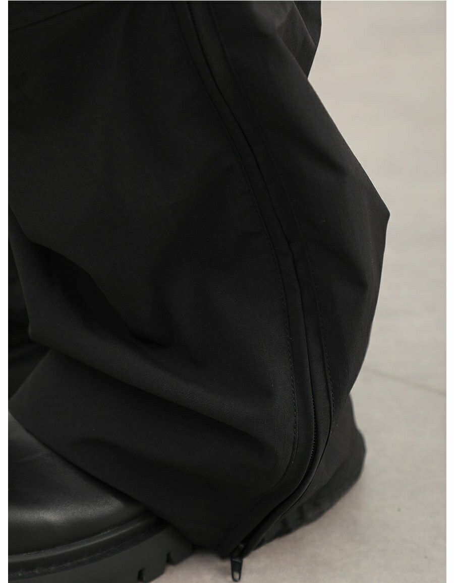 military utility flared pleated baggy cargo pants