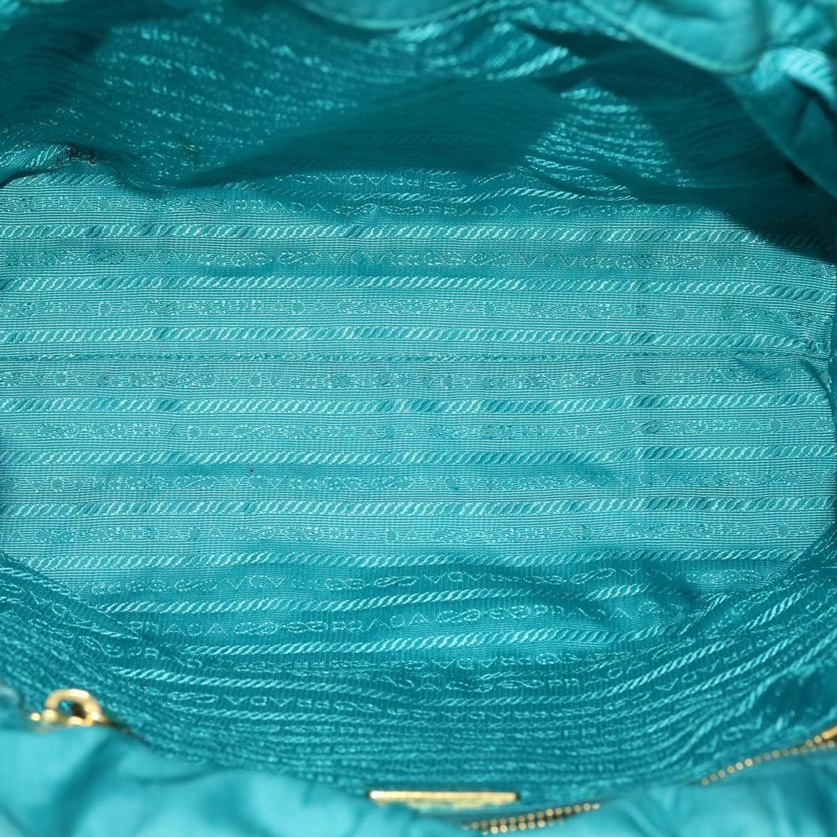 Prada PRADA Quilted Hand Bag Nylon Turquoise Blue Size ONE SIZE - 10 Thumbnail