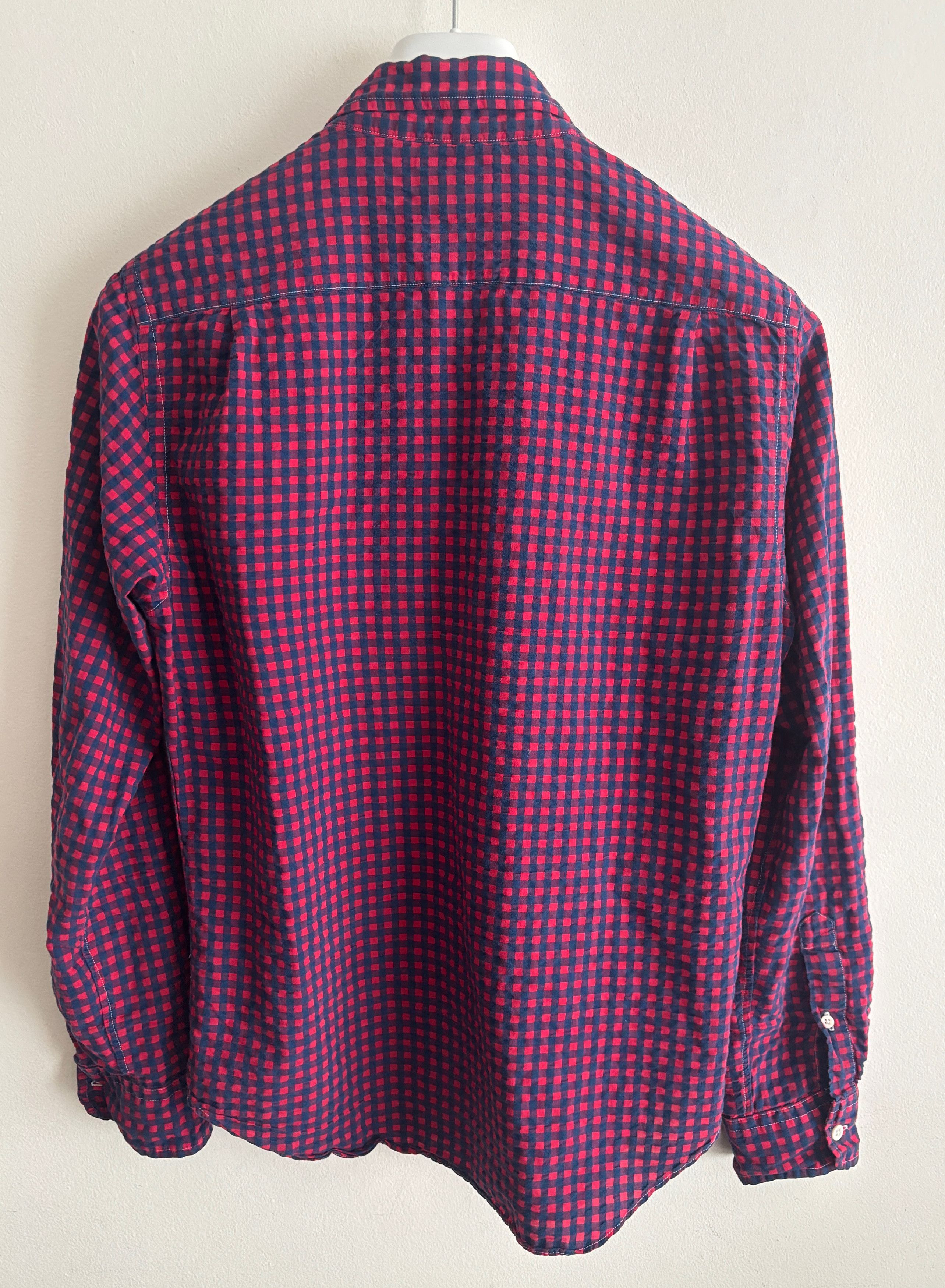 Relwen Gingham Cotton Seersucker Long Sleeve Button Down Shirt Size US S / EU 44-46 / 1 - 8 Thumbnail