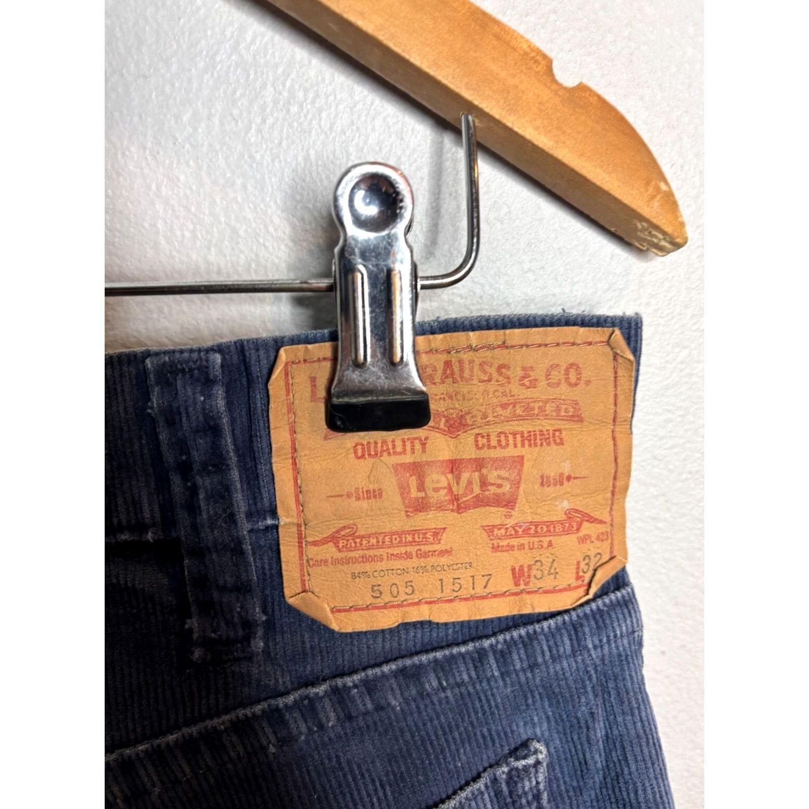 Vintage VINTAGE Levi's 517 Blue Corduroy Pants 34 Regular Bootcut Men 80s Retro USA Levi's 500 Series Size US 34 / EU 50 - 2 Thumbnail