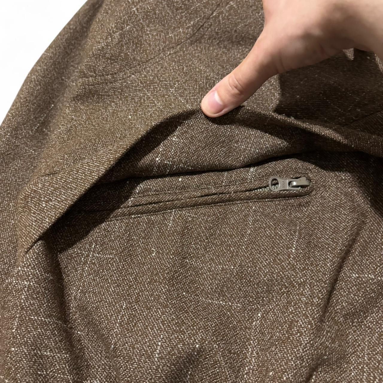 Vintage Vintage 90s Brown Boxy Zip-Up Jacket Size US L / EU 52-54 / 3 - 2 Thumbnail