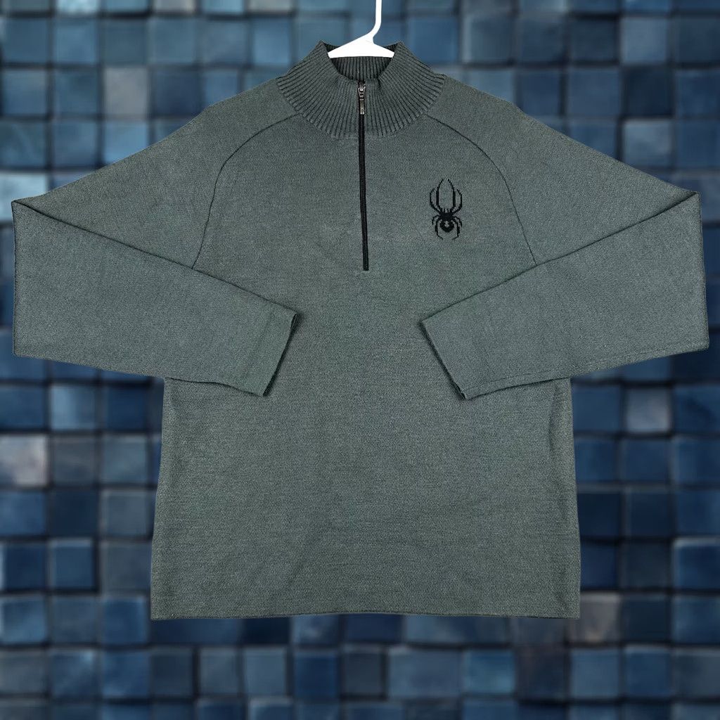 Spyder Spyder Sweater Mens Small Green Quarter Zip Wool Blend Pullover GUC Size US S / EU 44-46 / 1 - 1 Thumbnail