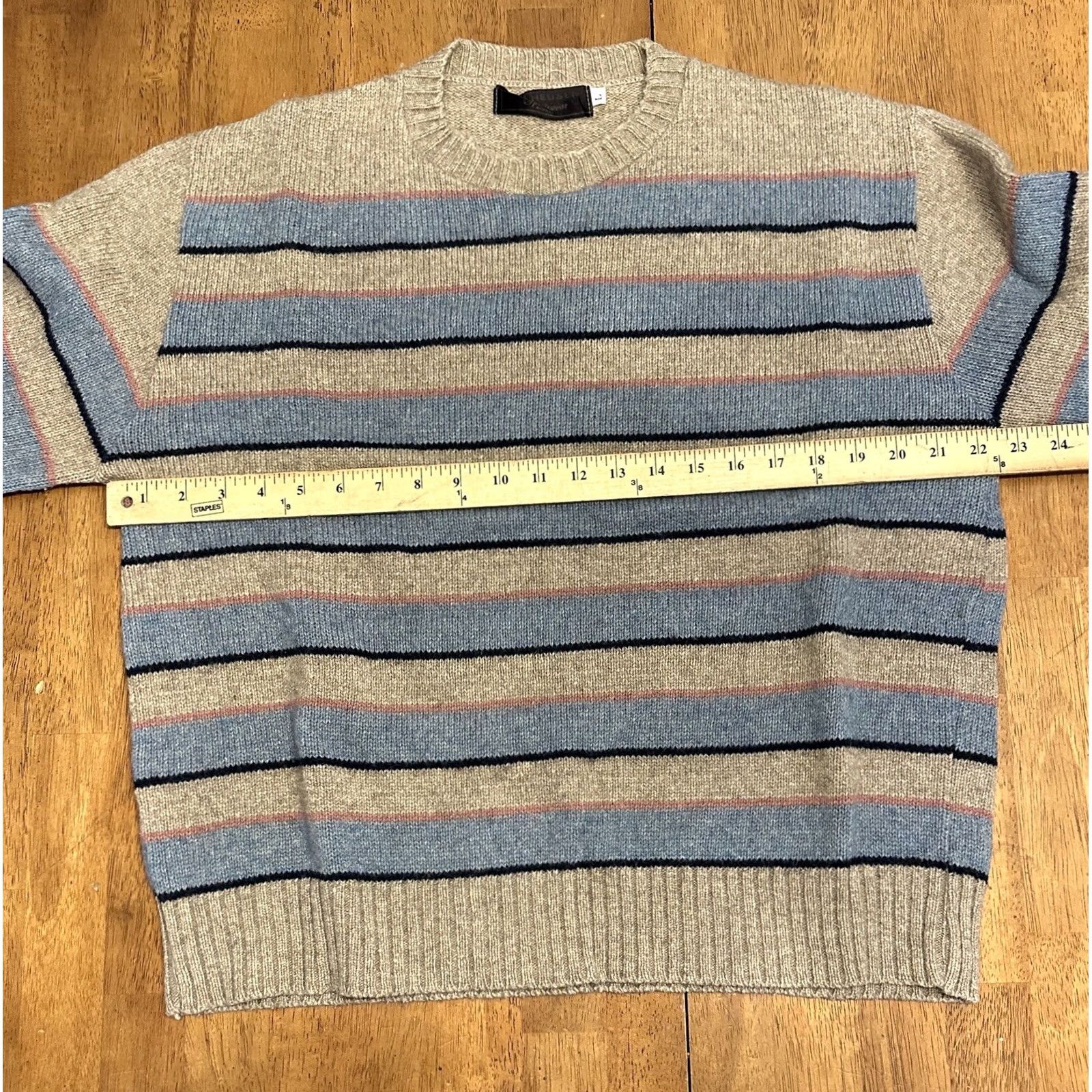 Van Heusen VINTAGE Van Heusen Sweater L 90s Beige Wool Striped Made In USA Mens Size US L / EU 52-54 / 3 - 5 Thumbnail