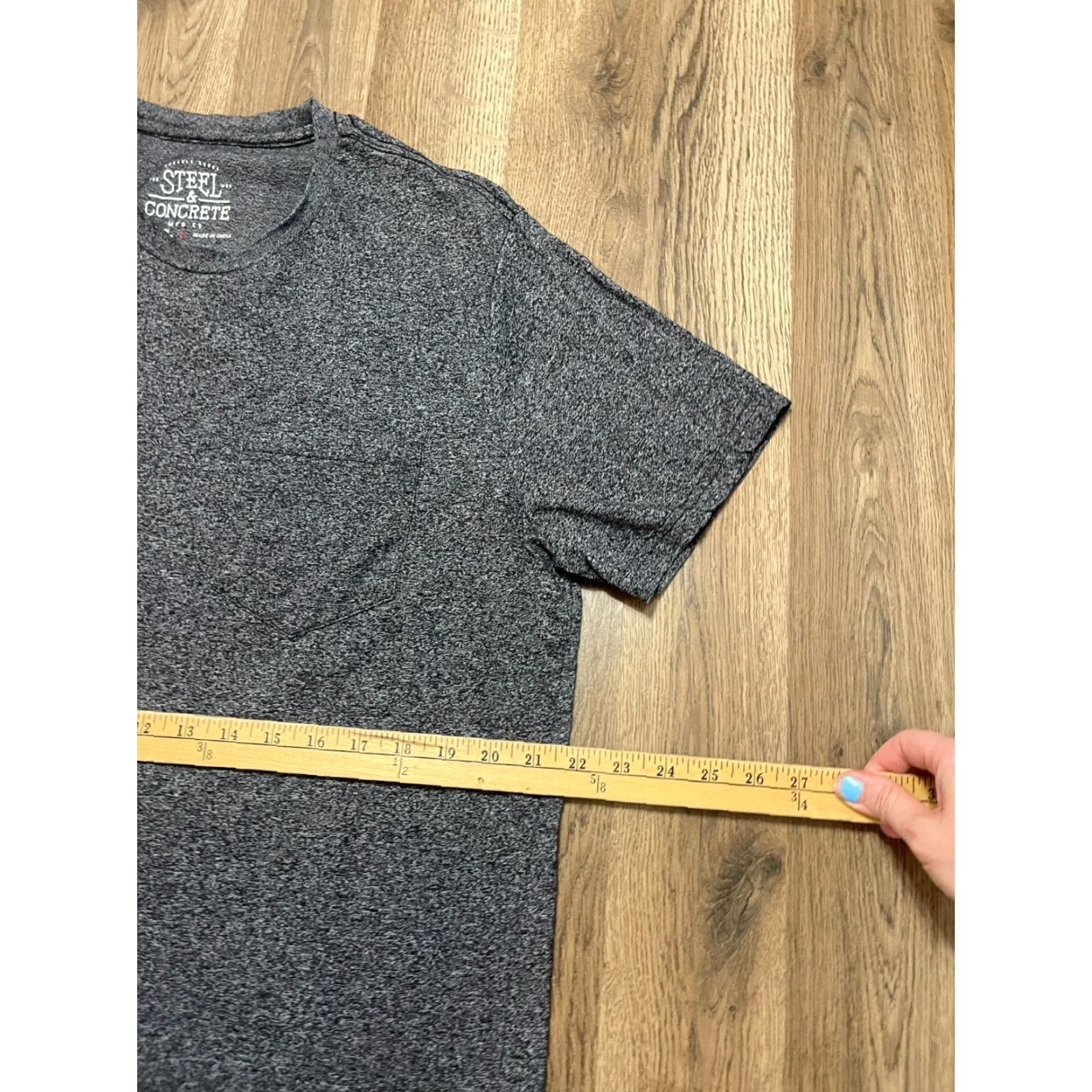 Vintage Steel & Concrete Shirt Men L Gray Pocket Round Neck T-Shirt, Short Sleeve, Solid, Regular Fit, Casual Gift Size US L / EU 52-54 / 3 - 6 Thumbnail