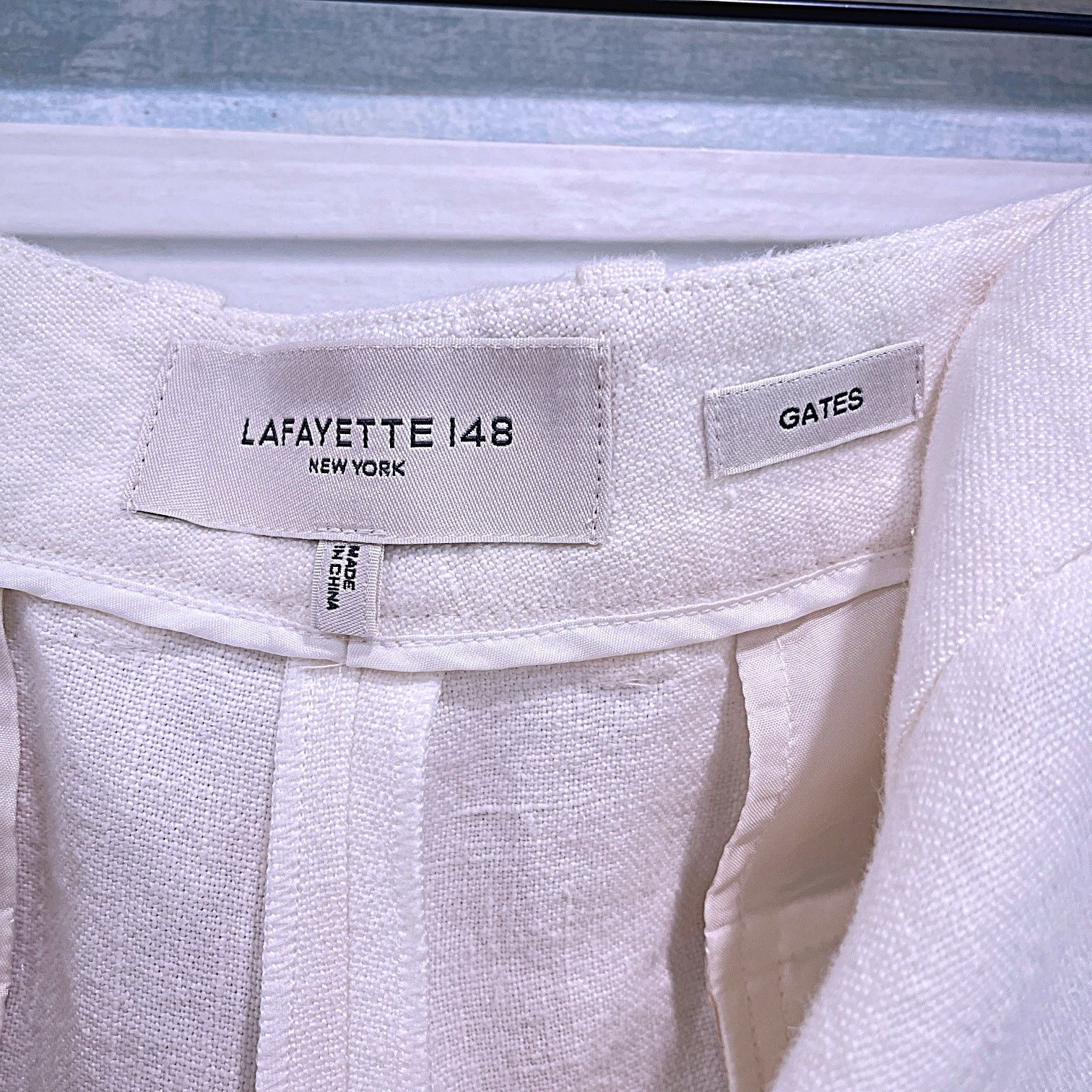 Lafayette 148 LAFAYETTE 148 100% Linen Gates Pants Ivory Womens US 12 Size 34" / US 12 / IT 48 - 6 Thumbnail