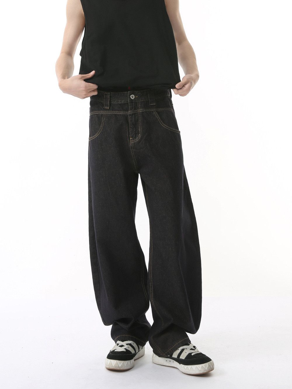 Japanese Brand American high-street casual retro loose washed curved jeans Size US 32 / EU 48 - 3 Thumbnail