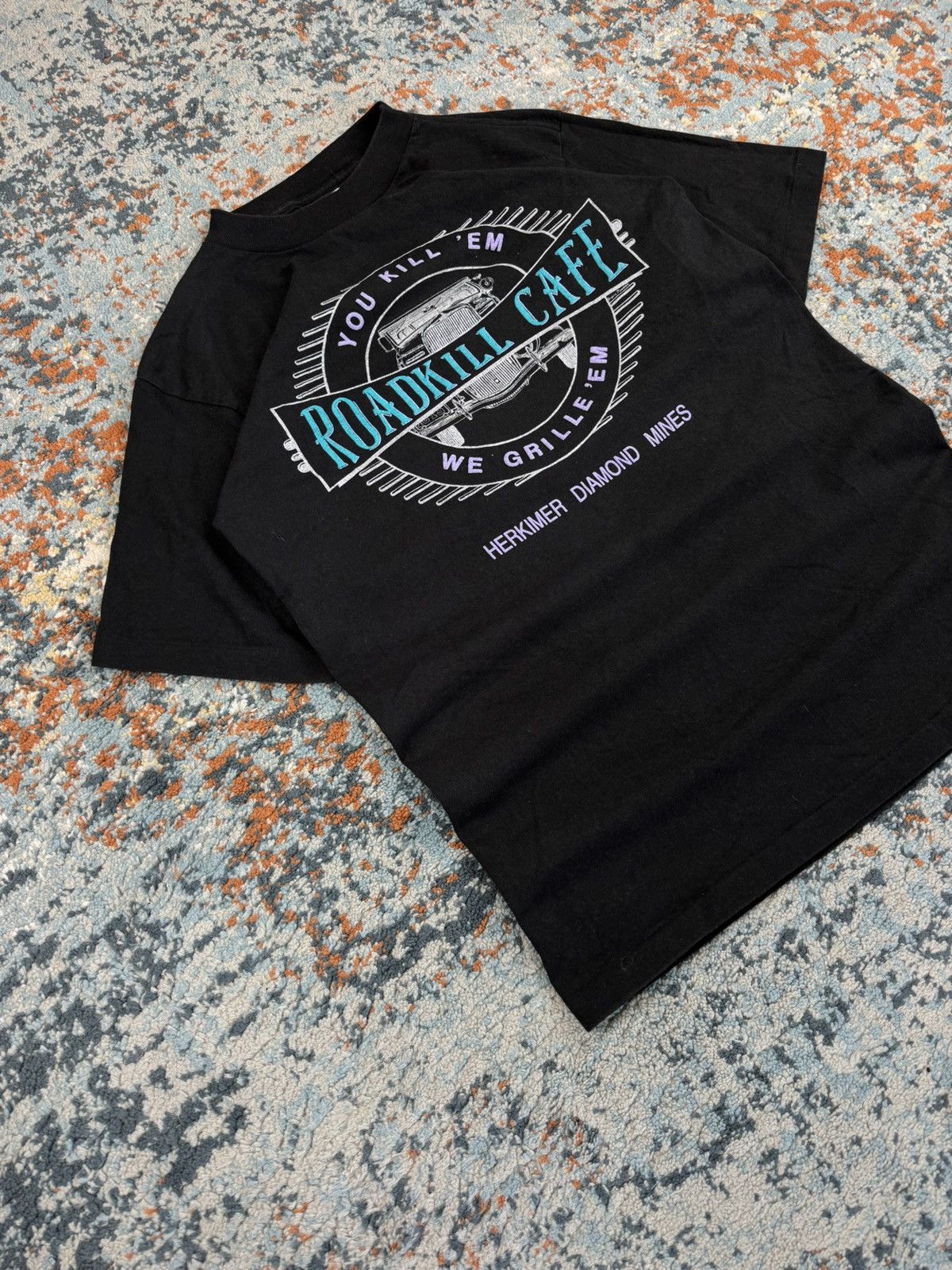 Vintage Vintage 90s Roadkill Cafe tee made in usa single stitch Size US M / EU 48-50 / 2 - 3 Thumbnail