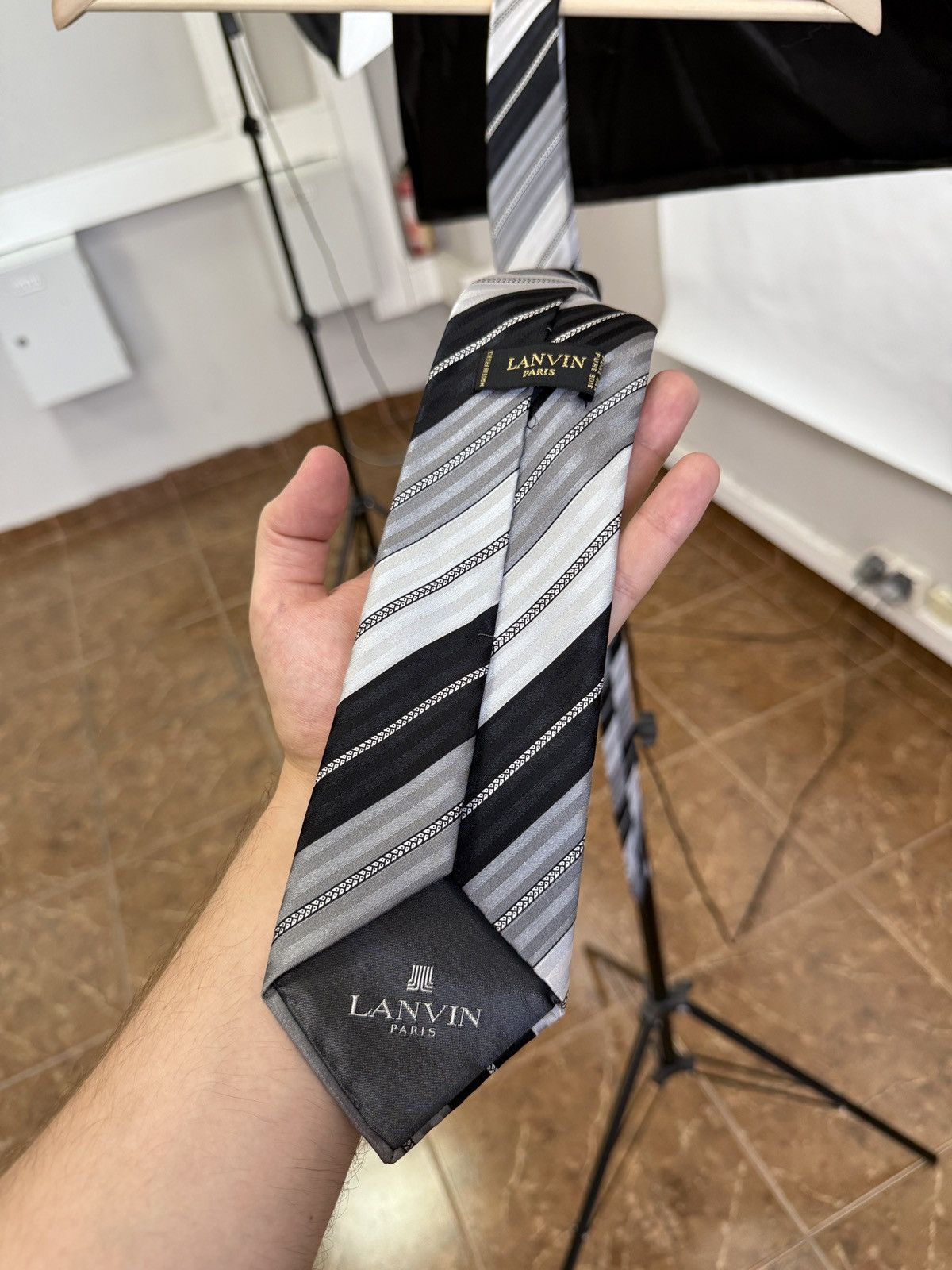Lanvin 🇫🇷Vintage Lanvin Paris Tie Luxury Made in France Rare Retro Size ONE SIZE - 1 Thumbnail