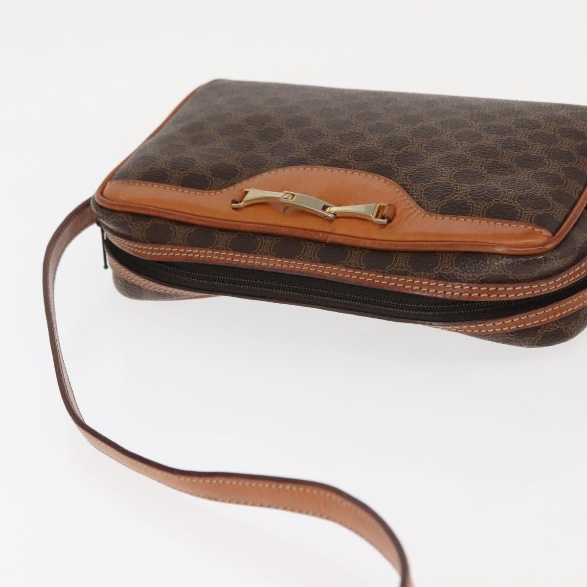Celine CELINE Macadam Canvas Shoulder Bag Pvc Leather Brown Size ONE SIZE - 6 Thumbnail
