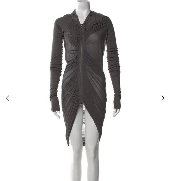 Rick Owens Lilies Rick Owens LILIES Black Ruched Zip-Front Longline Jacket Size M / US 6-8 / IT 42-44 - 9 Thumbnail