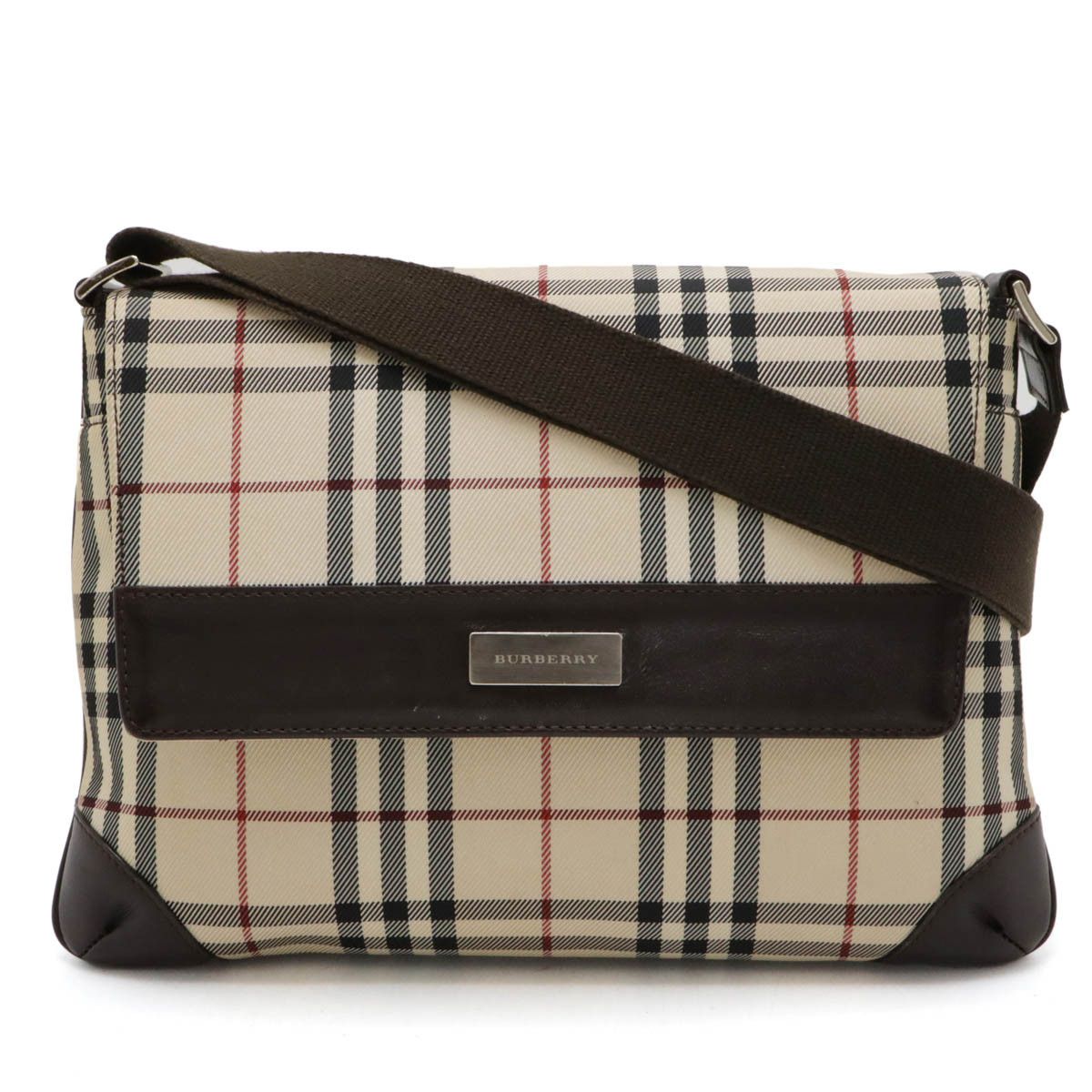 Burberry Burberry Nova Check Nylon Canvas/Leather Shoulder Bag Canvas Crossbody Bag
