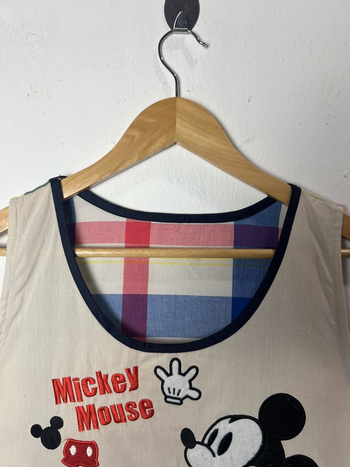 Disney Disney Mickey Mouse Character Apron Plaid Size ONE SIZE - 4 Thumbnail