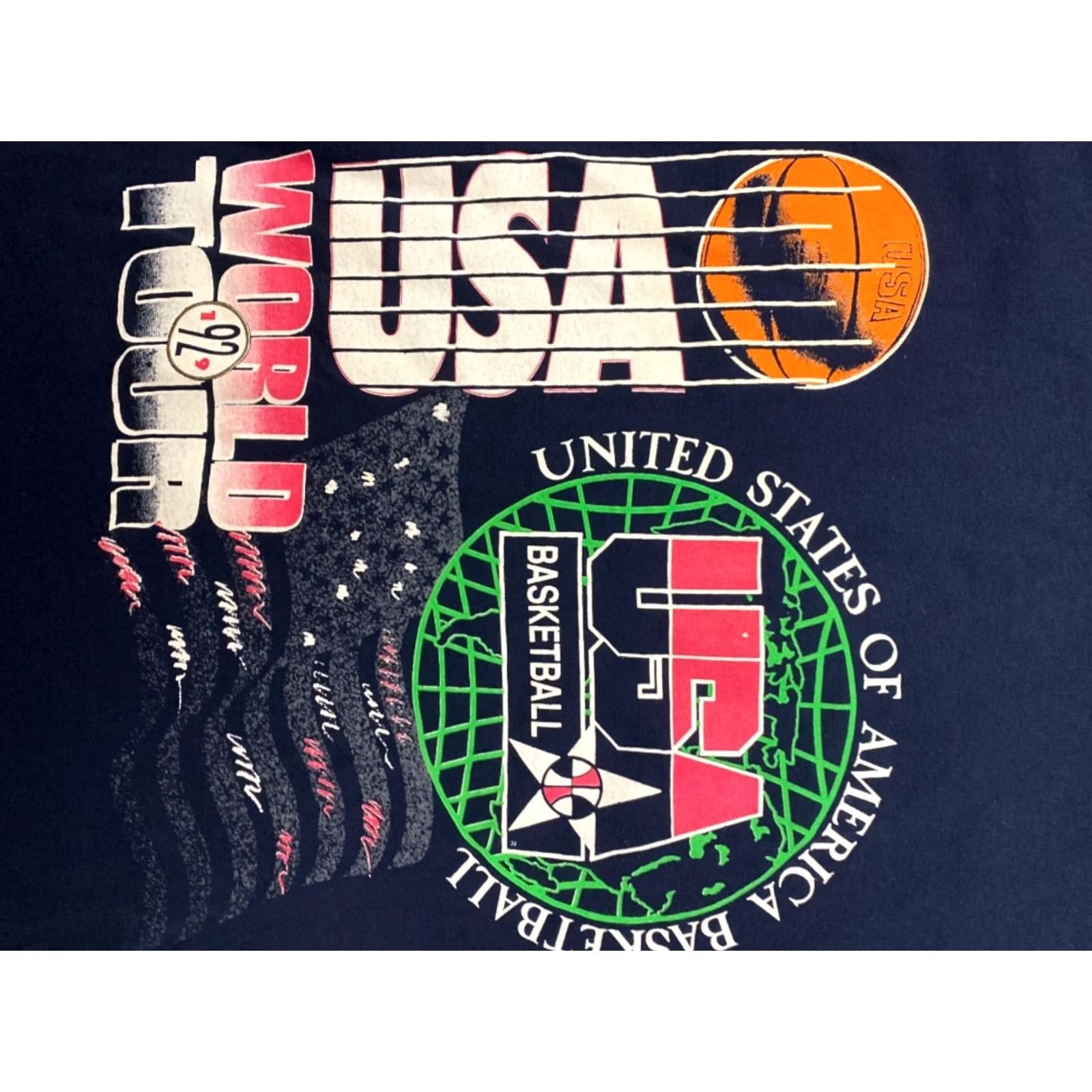 Logo 7 VTG 90s 1992 USA Basketball Dream Team World Tour single stitch T Shirt Sz L Mens Multicolor 90s T-Shirt Logo 7 Size US L / EU 52-54 / 3 - 3 Thumbnail