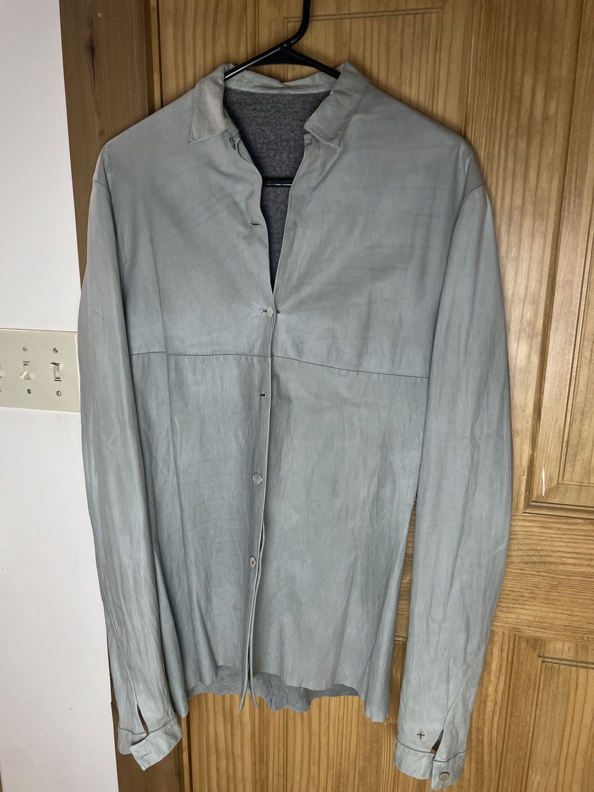 Ma+ M.A.+ Leather Button Shirt Maurizio Amadei Size US M / EU 48-50 / 2 - 13 Thumbnail