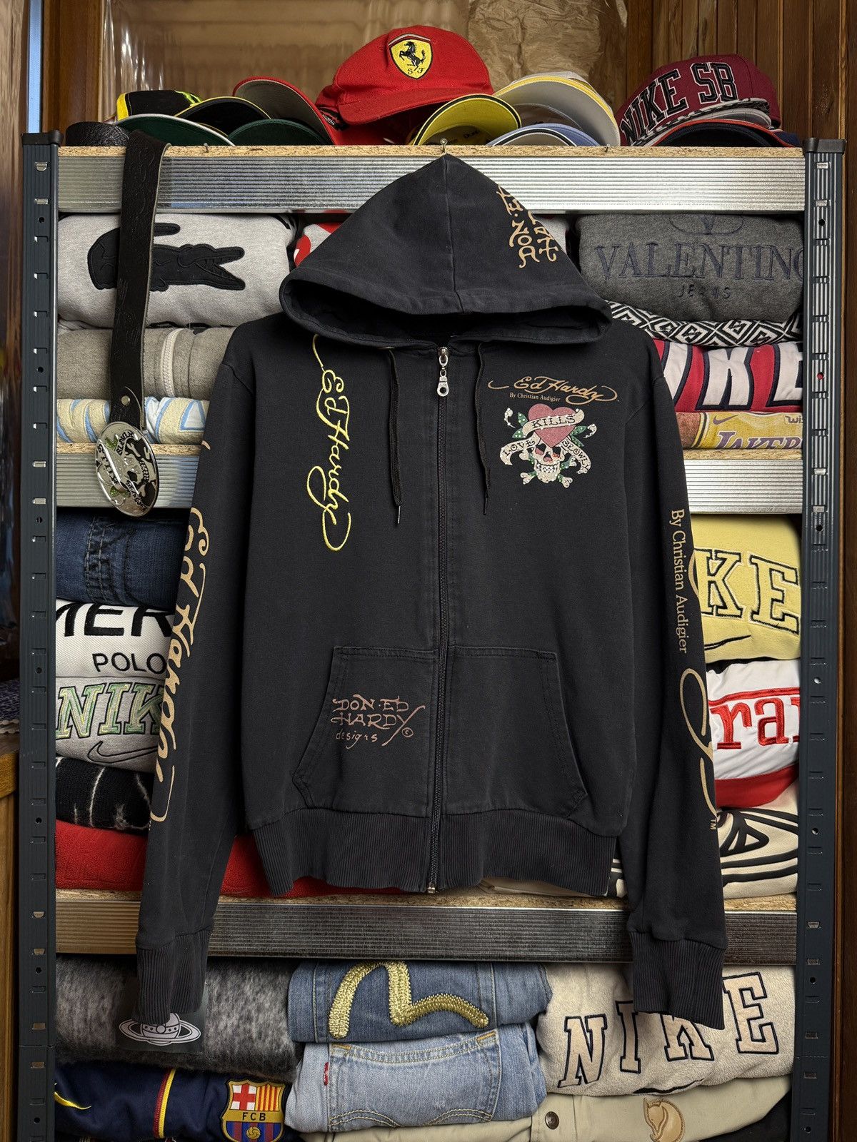 Ed Hardy Vintage Ed Hardy Zip Hoodie All Print By Christian Audigier Size US M / EU 48-50 / 2 - 1 Thumbnail