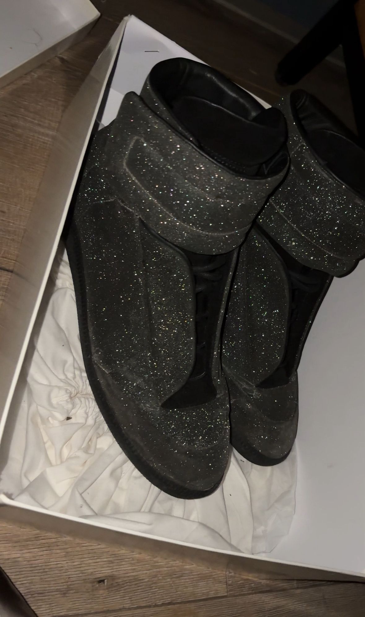 Maison Margiela Maison Margiela 2016 Grey Glitter Future High Top Sneaker Size US 11 / EU 44 - 2 Thumbnail