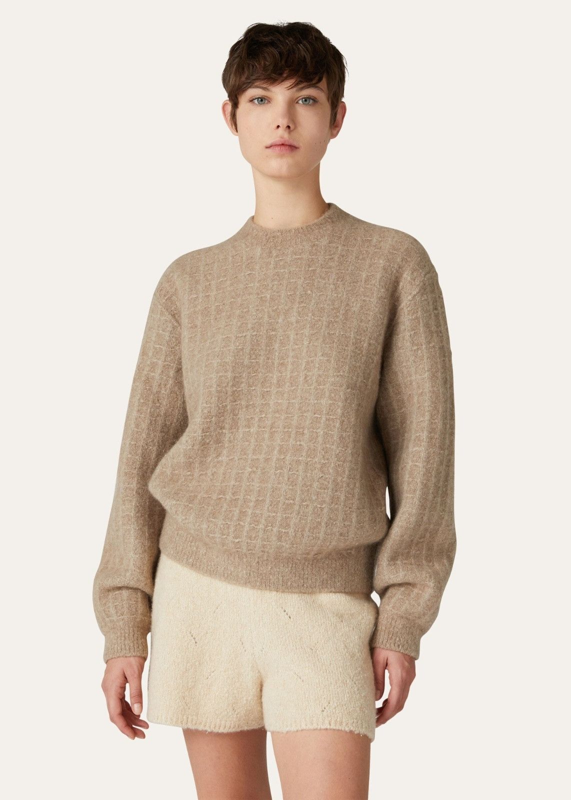 Loro Piana o1srvl11e1125 FAN1194 Cocooning Crewneck Sweater in Brown Size M / US 6-8 / IT 42-44 - 3 Thumbnail