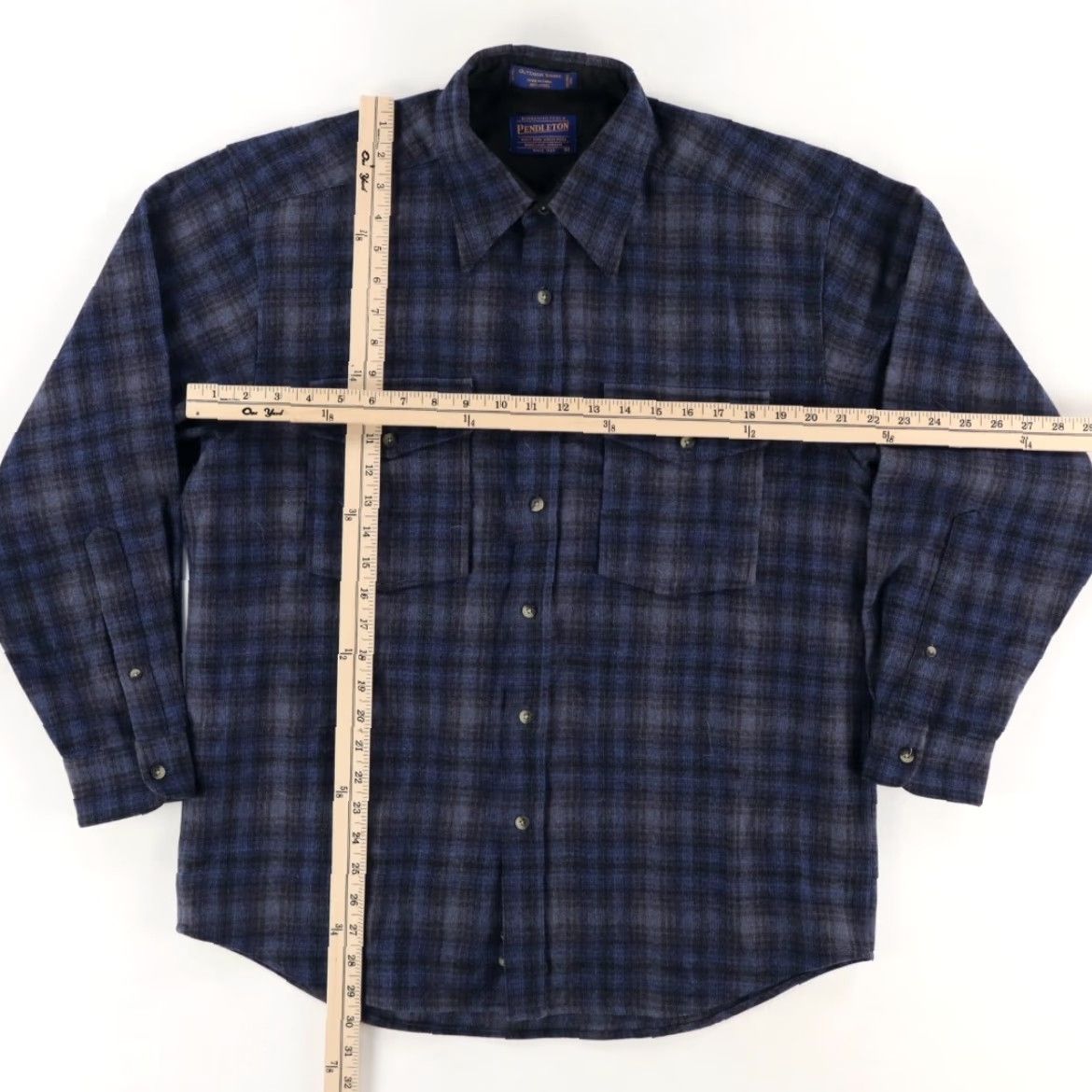 Pendleton Pendleton Outdoor Shirt Wool Plaid Long Sleeve Button Up Shirt Blue Men's M Size US M / EU 48-50 / 2 - 3 Thumbnail