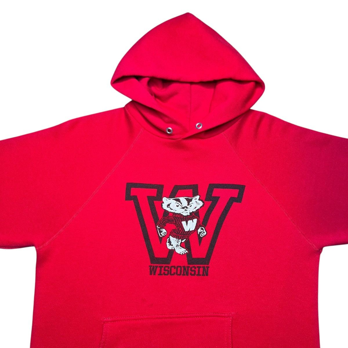 NCAA 1980s NCAA Wisconsin Badgers Artex Spell Out Mascot Hoodie Size US M / EU 48-50 / 2 - 4 Thumbnail