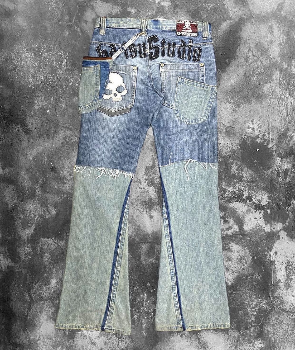 Japanese Brand ' TWO-TONE ' FLARE JEANS HANDMADE Size US 30 / EU 46 - 3 Thumbnail