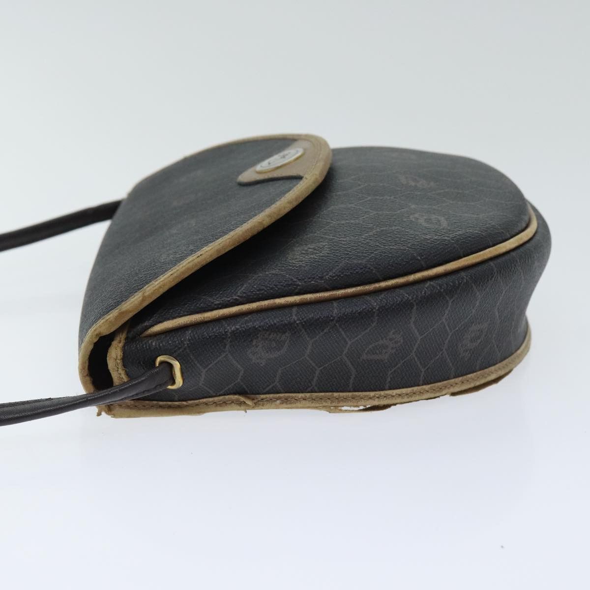 Dior DIOR Honeycomb Canvas Shoulder Bag Leather Black Gold Size ONE SIZE - 4 Thumbnail