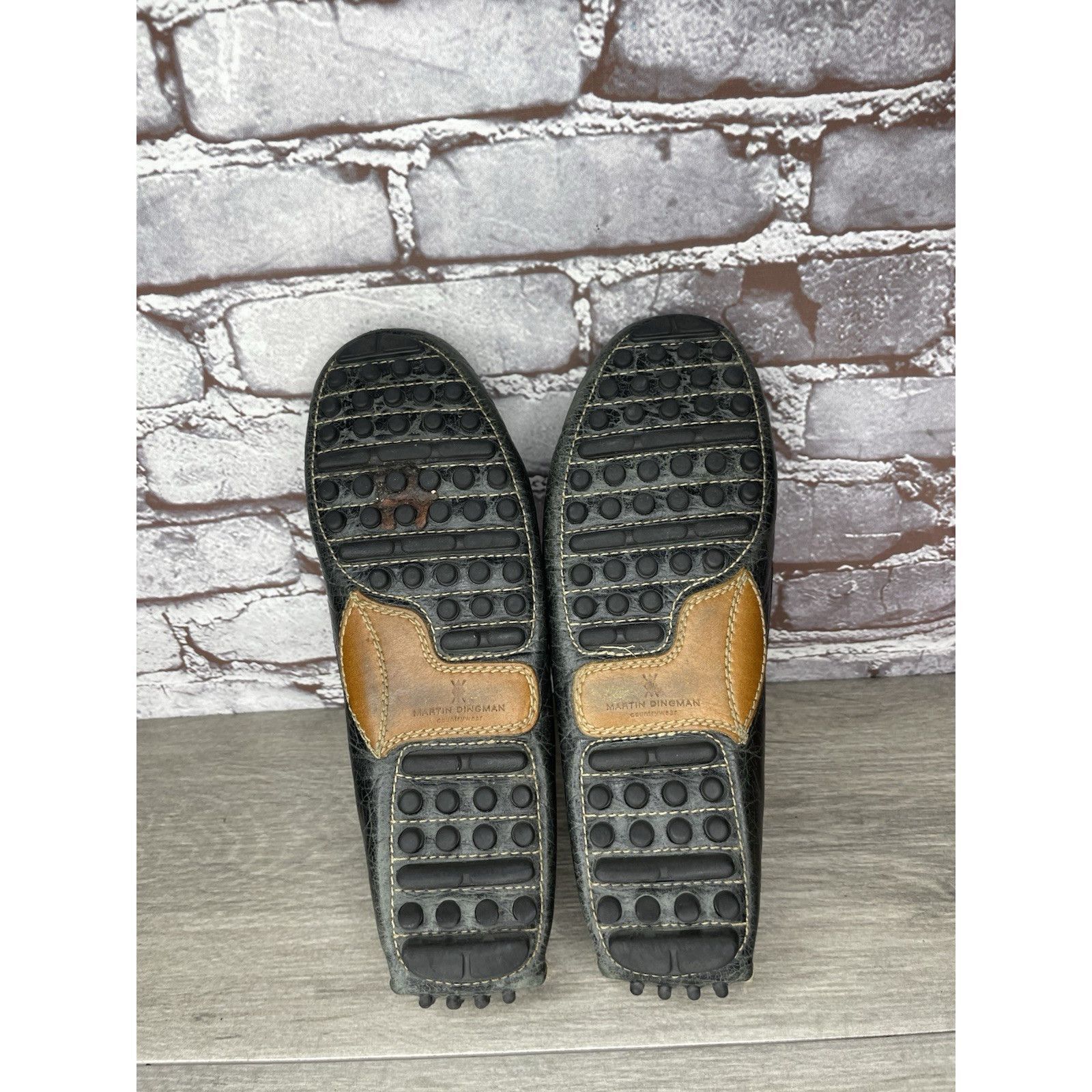 Martin Dingman Martin Dingman Croc Embossed Black Leather Loafers Moccasins Size US 8 / IT 38 - 17 Thumbnail