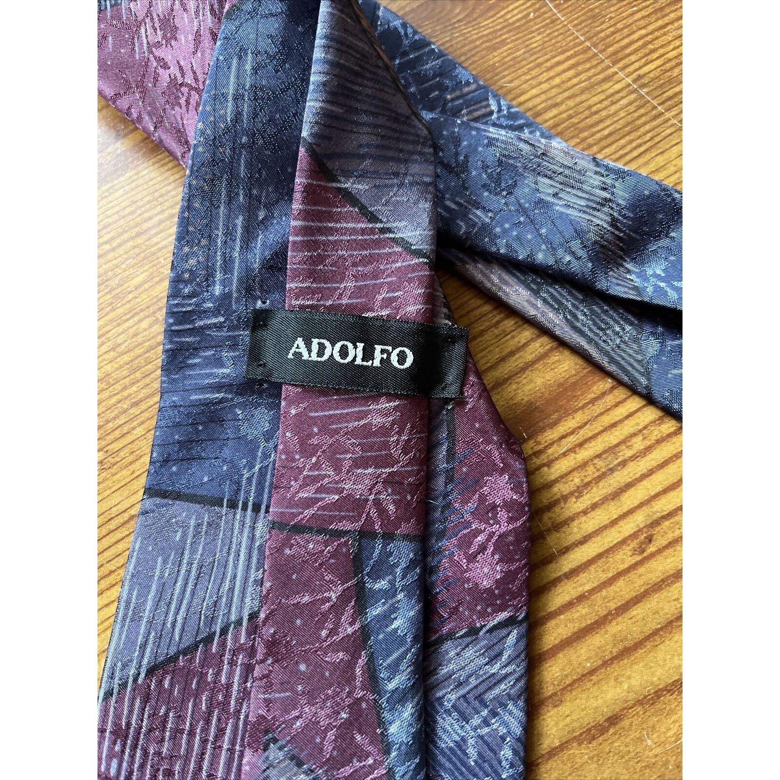 Adolfo Dominguez ADOLFO multicolor men’s polyester tie Purple Blue necktie Size ONE SIZE - 2 Thumbnail